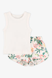 Ensemble 2 pièces en stretch - Enfant fille && BLANC CASSÉ