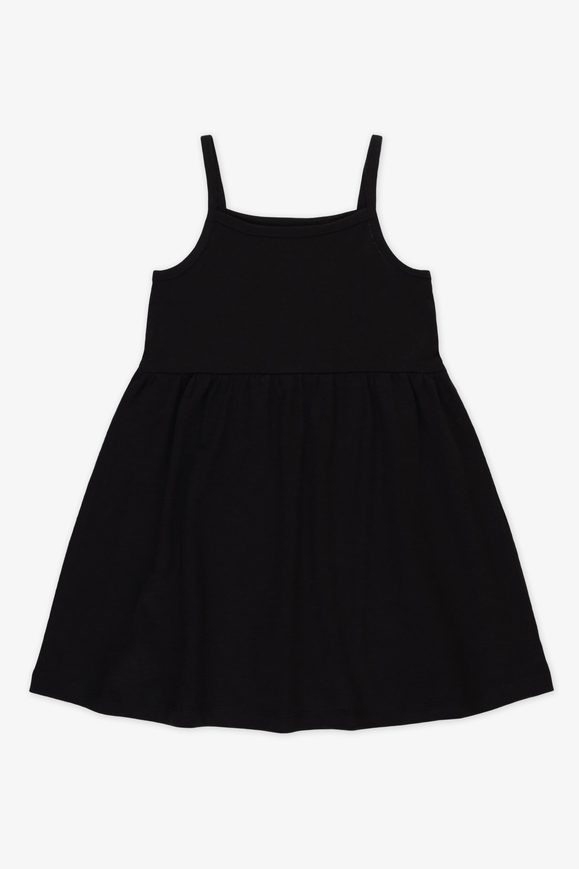 Robe à bretelles unie - Enfant fille && NOIR