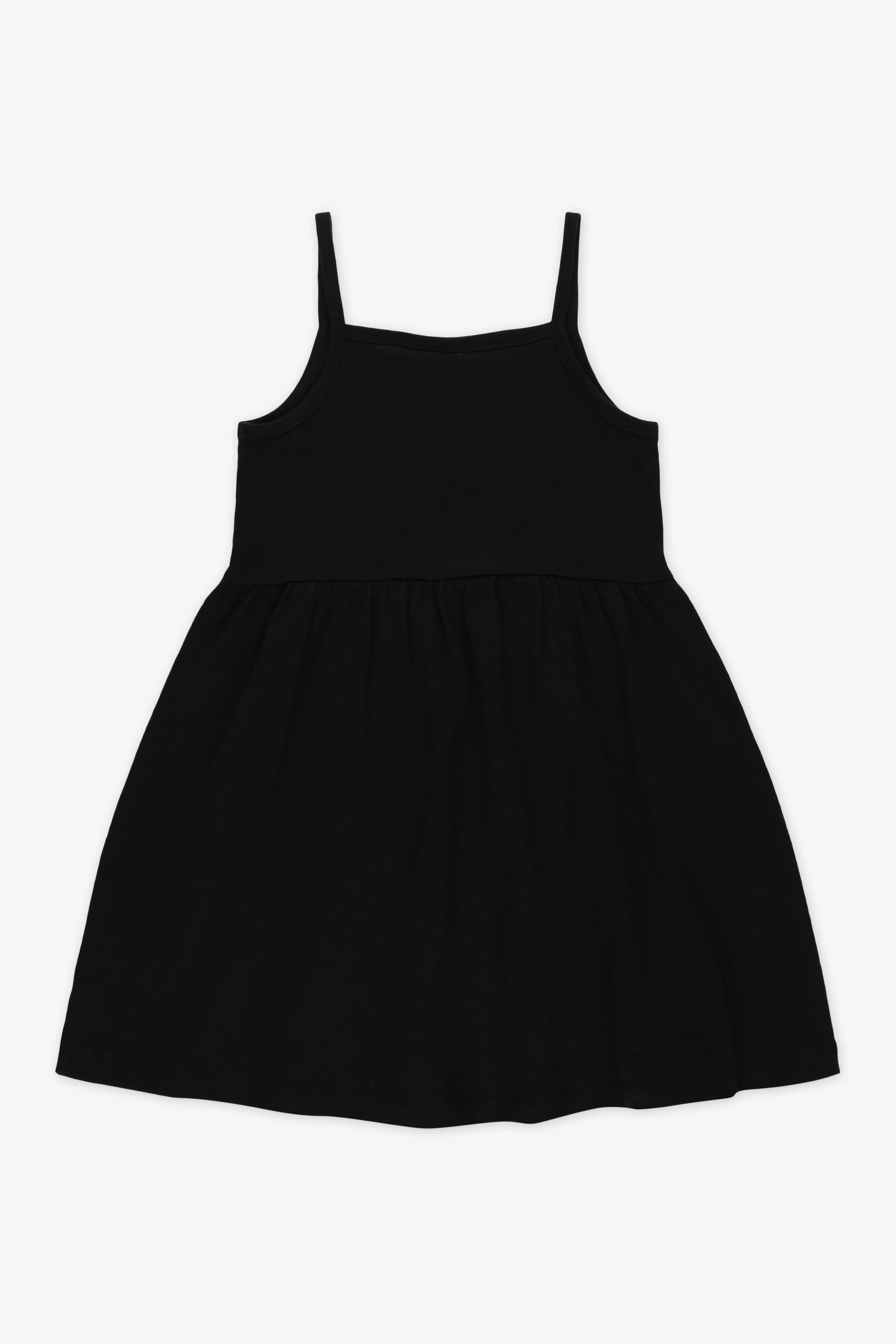 Robe à bretelles unie - Enfant fille && NOIR