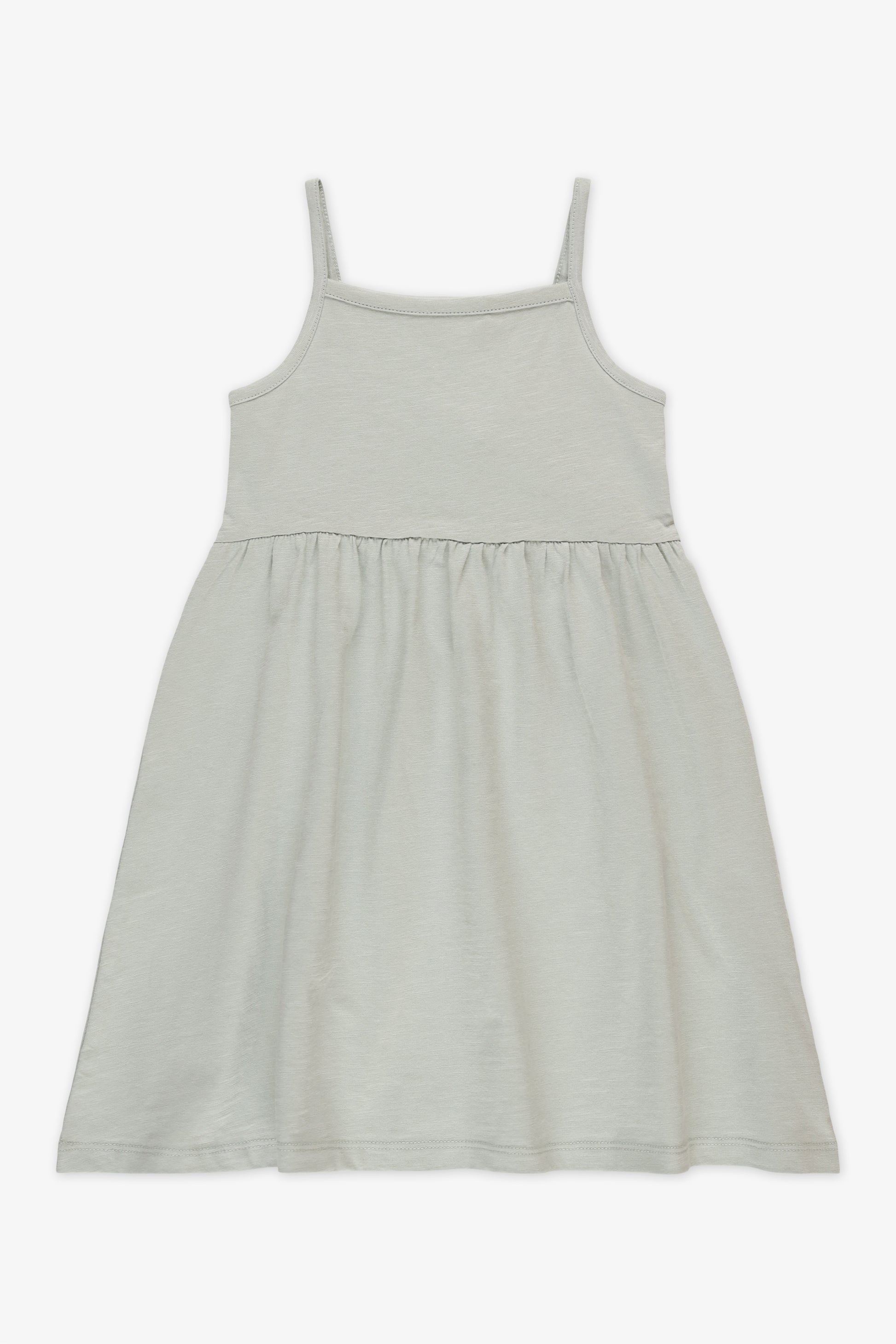 Robe à bretelles unie - Enfant fille && VERT DE GRIS