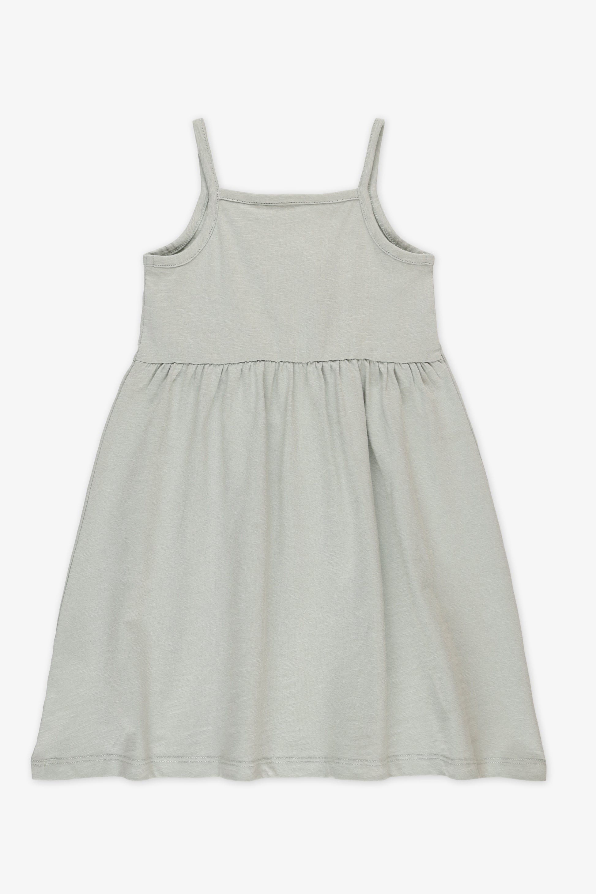 Robe à bretelles unie - Enfant fille && VERT DE GRIS