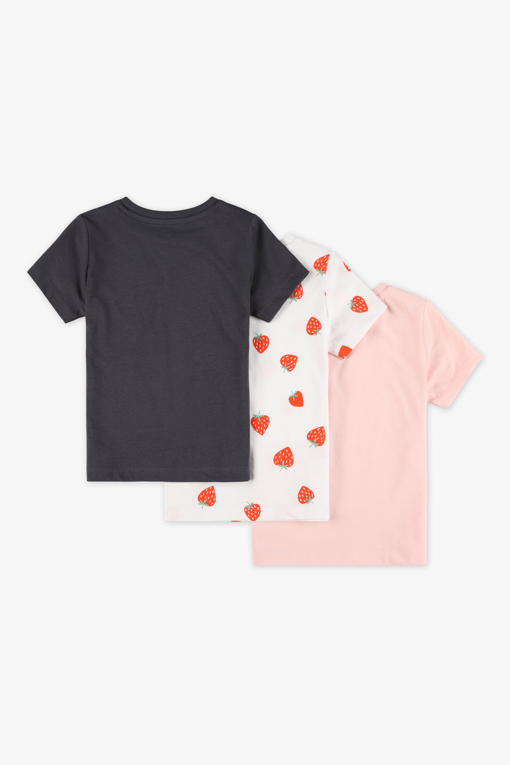 Pack de 3 T-shirts graphiques - Enfant fille && ROSE