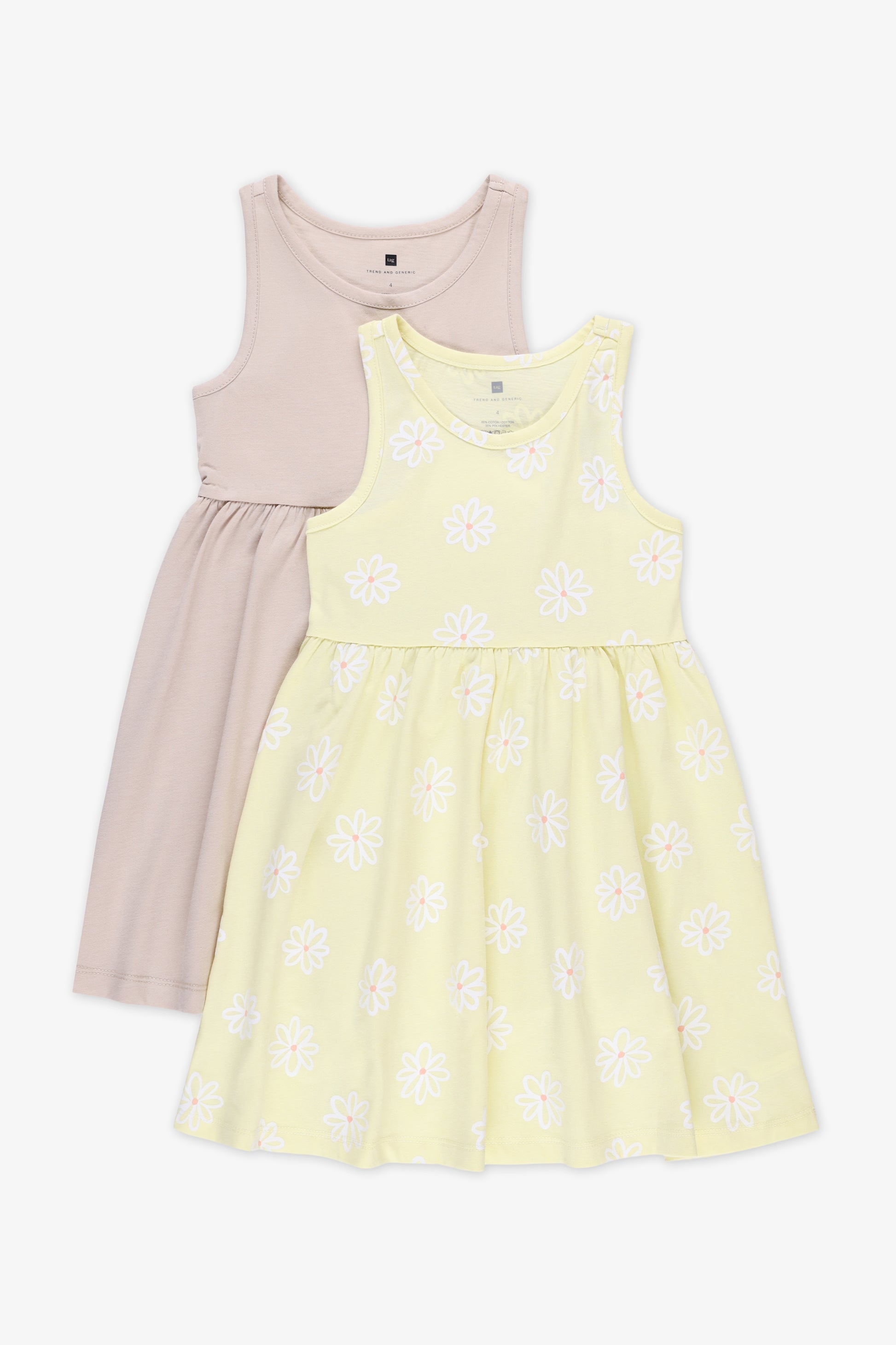 Robe à bretelles - Enfant fille && JAUNE/MULTI