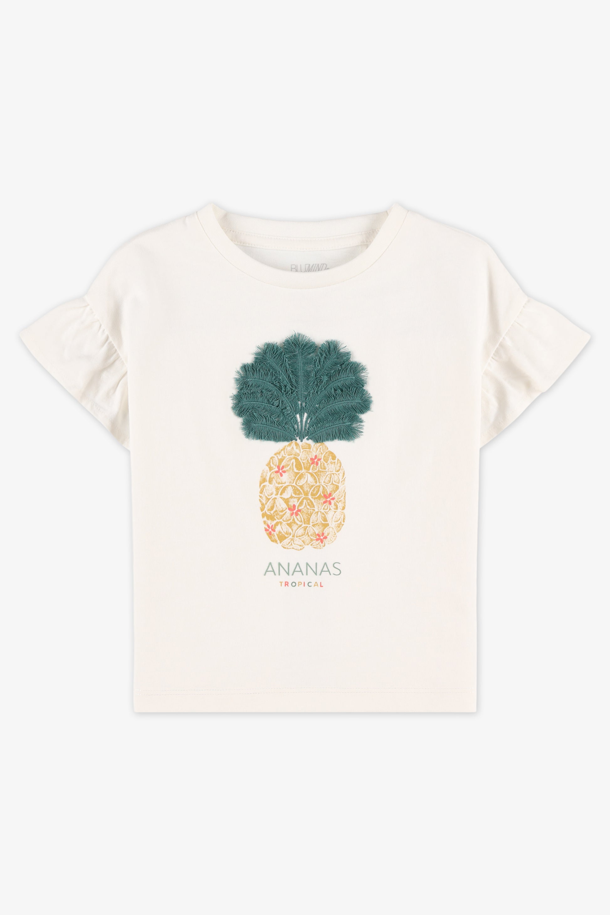 T-shirt graphique col rond - Enfant fille && BLANC CASSÉ