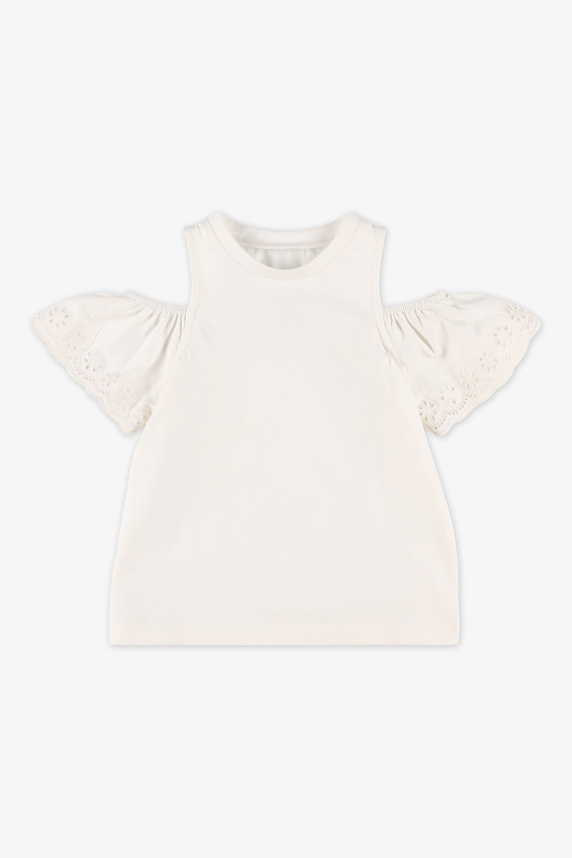 Chandail à manches courtes - Enfant fille && BLANC CASSÉ