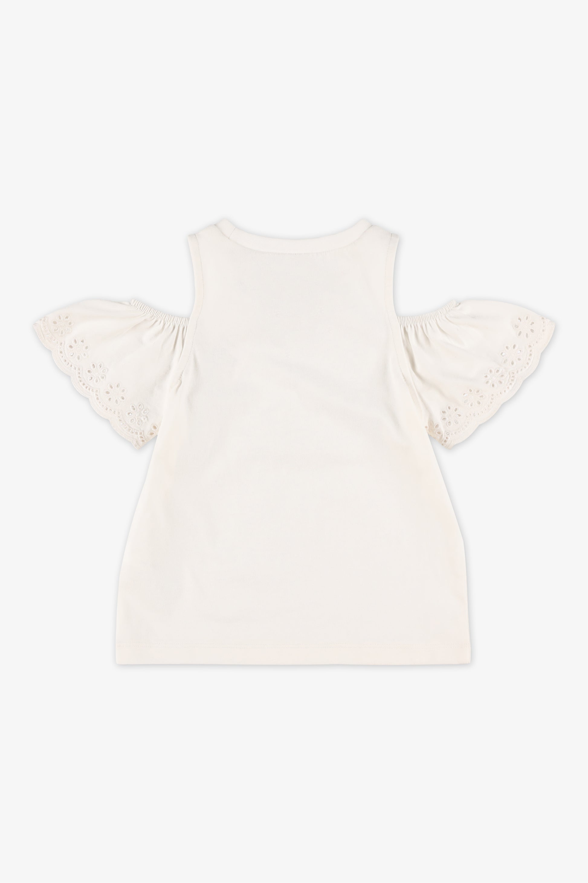 Chandail à manches courtes - Enfant fille && BLANC CASSÉ