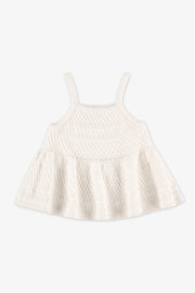 Camisole en tricot avec volants - Fille && BLANC CASSÉ