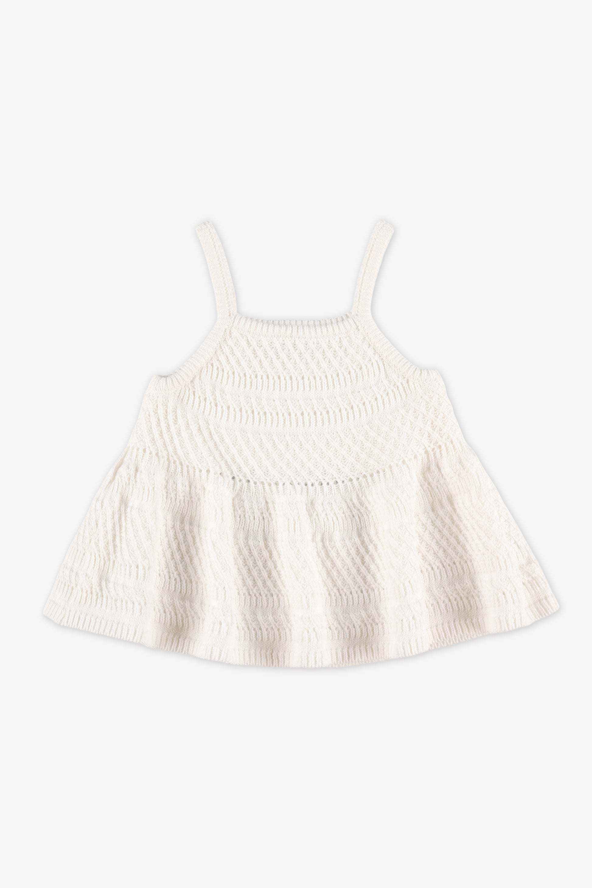 Camisole en tricot avec volants - Fille && BLANC CASSÉ
