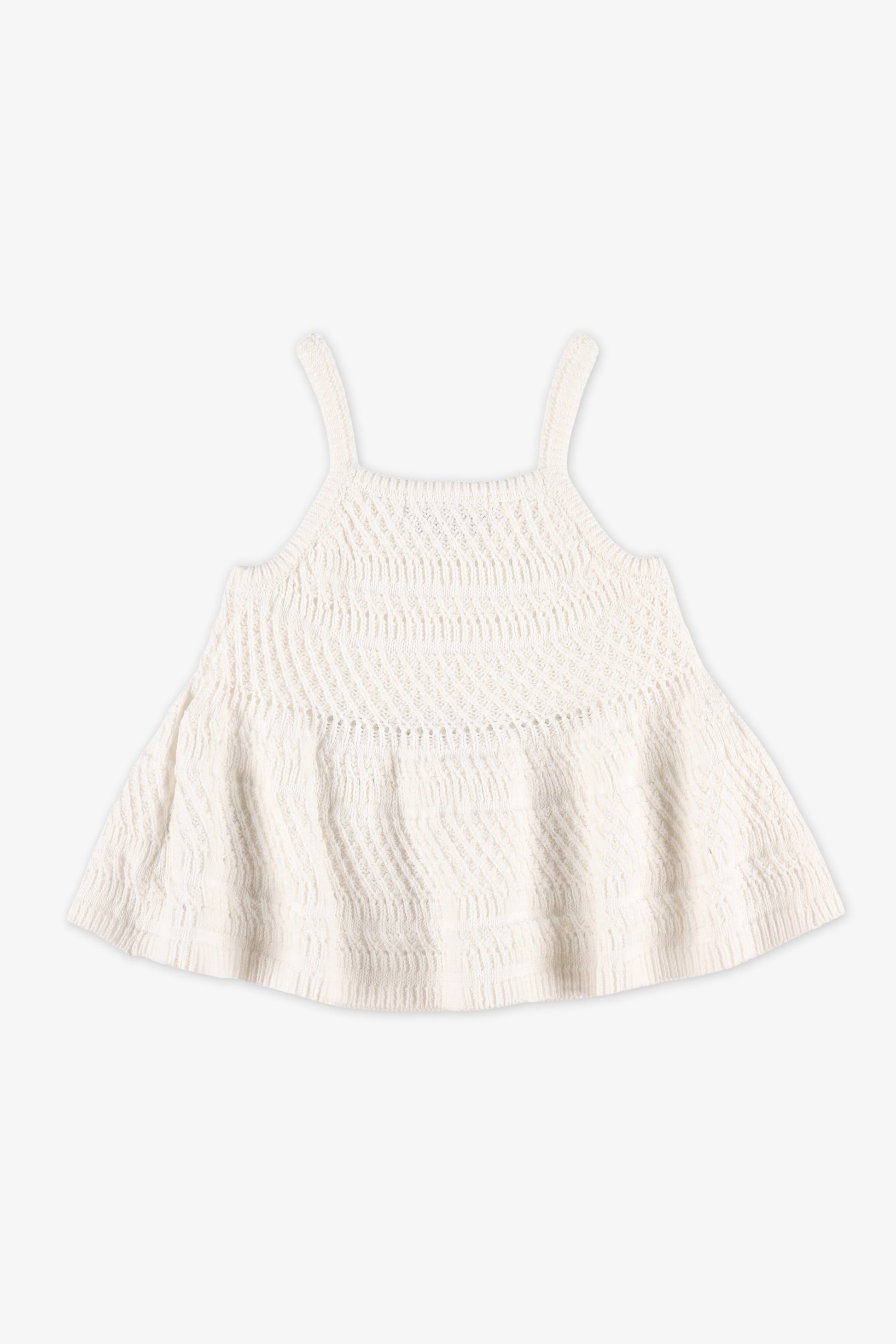 Camisole en tricot avec volants - Fille && BLANC CASSÉ