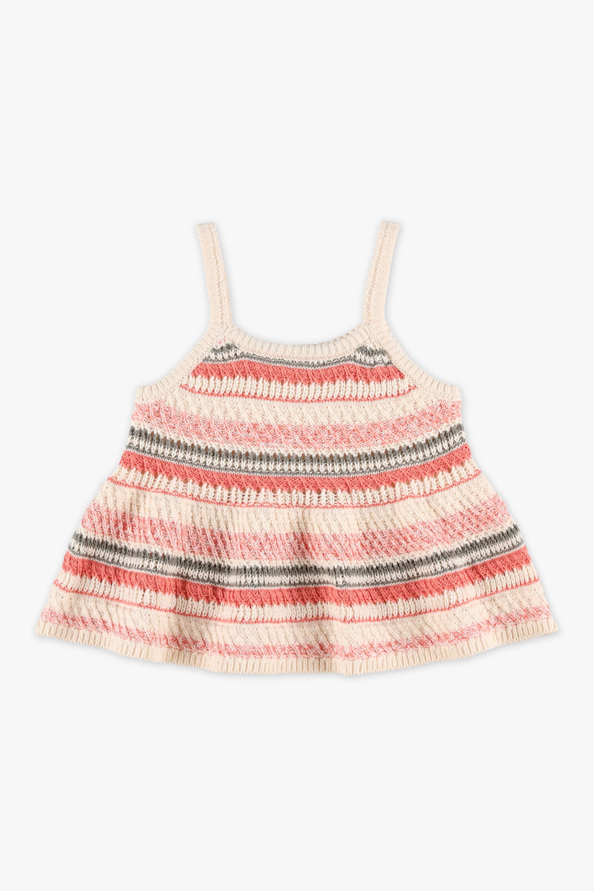 Camisole en tricot avec volants - Fille && BEIGE/MULTI
