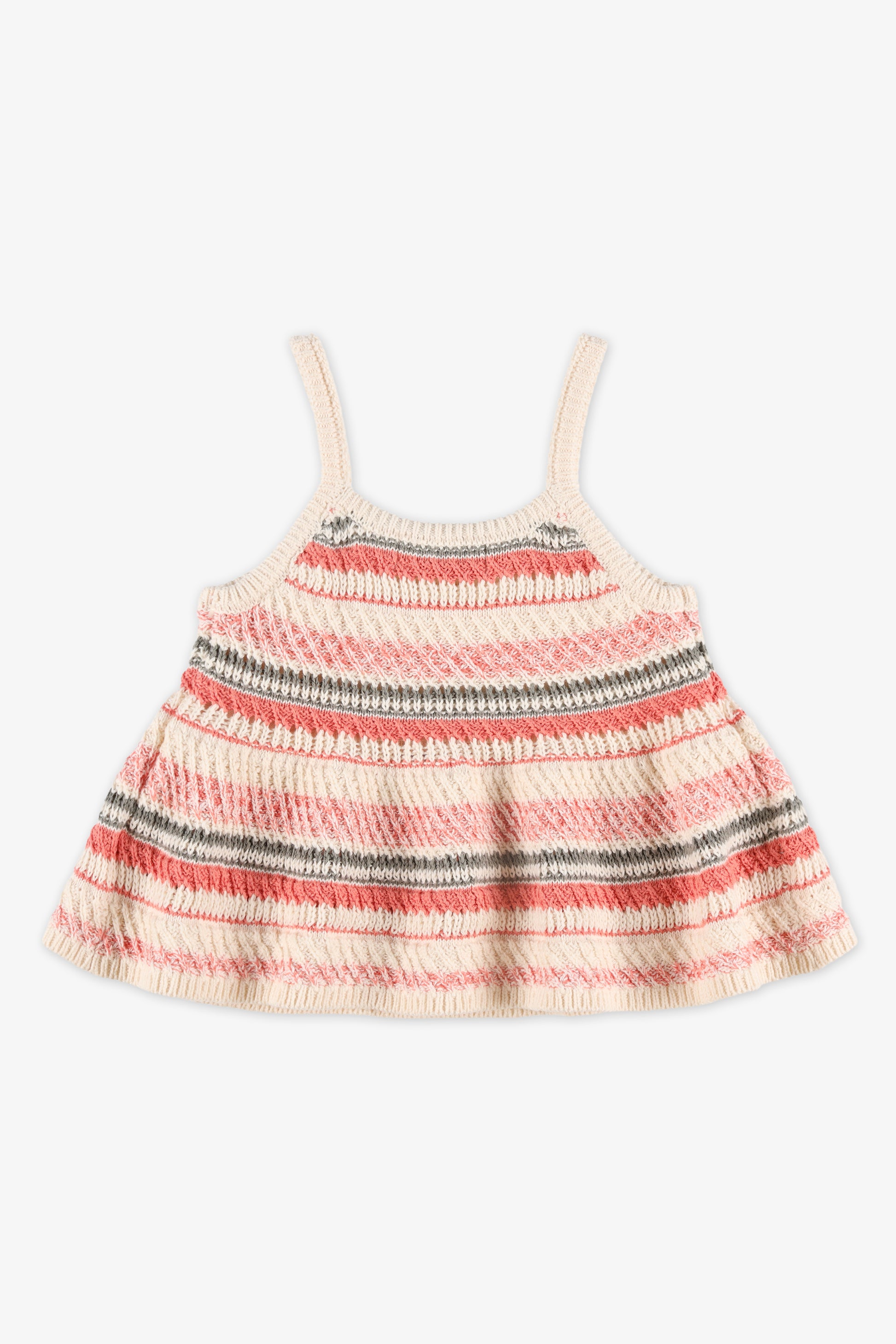Camisole en tricot avec volants - Fille && BEIGE/MULTI