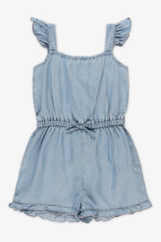 Short court à volants - Enfant fille && DENIM PALE