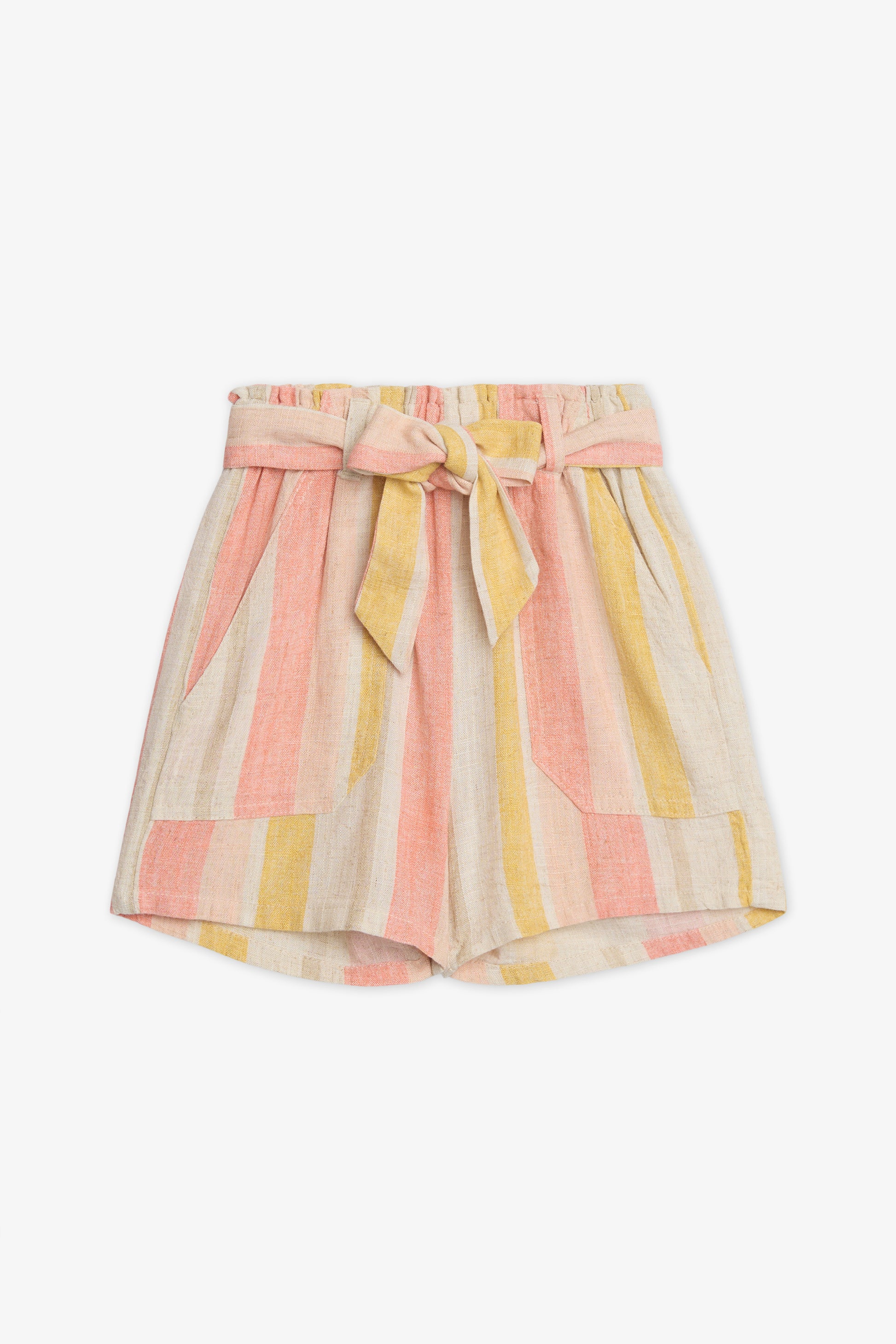 Short court à rayures multicolores - Enfant fille && BEIGE/MULTI