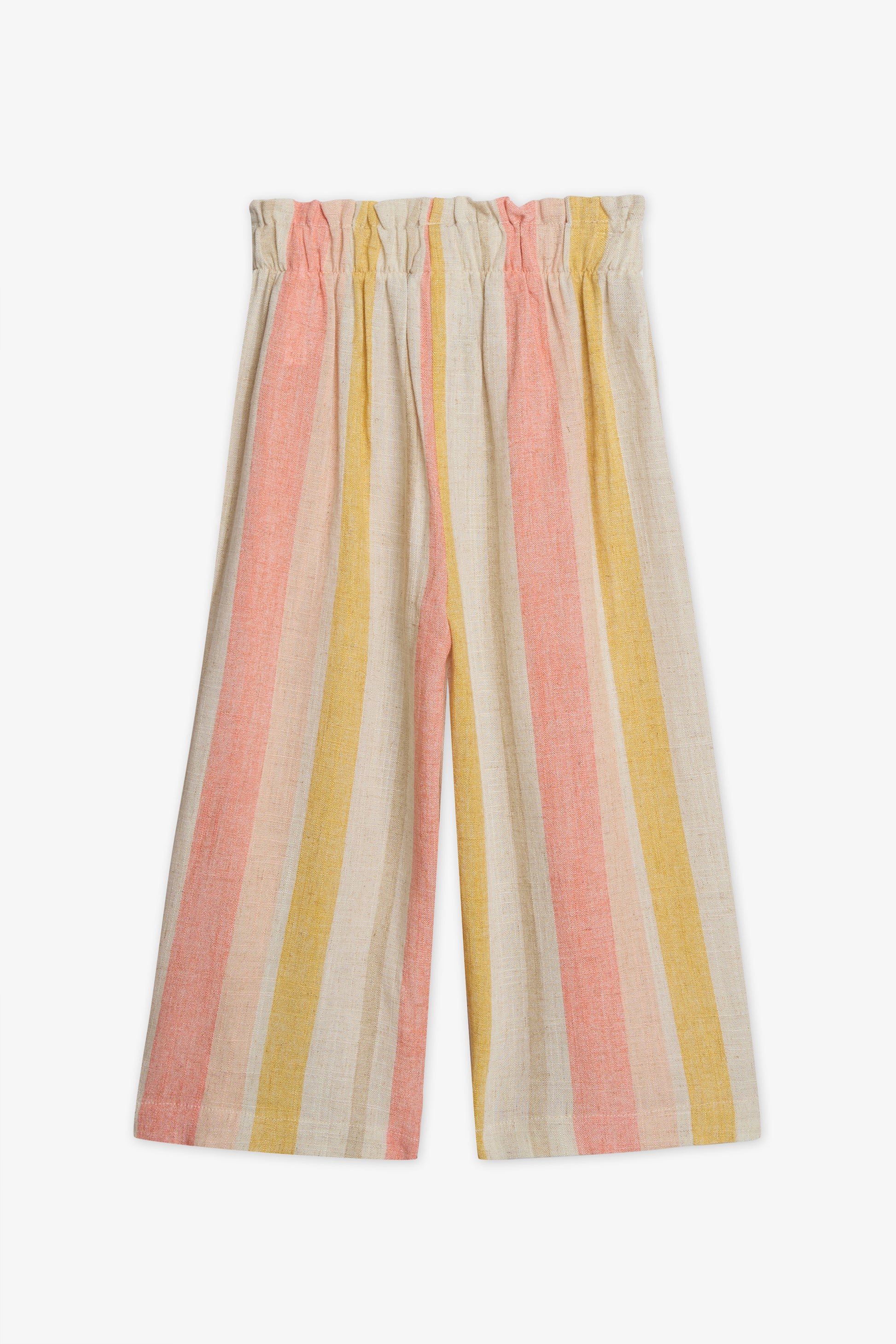 Pantalon à jambes larges rayé - Enfant fille && BEIGE/MULTI