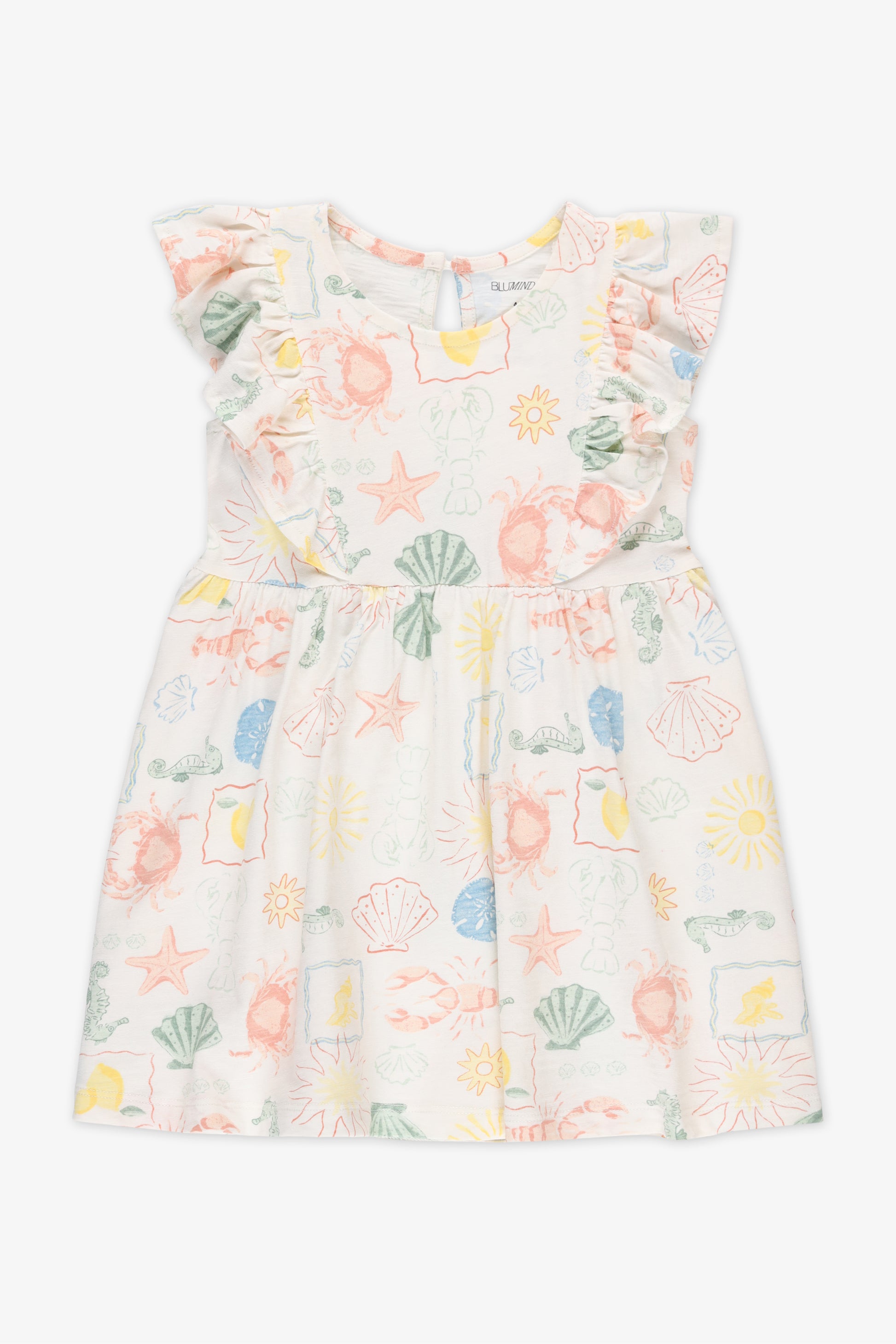 Robe à volants imprimée - Enfant fille && BEIGE/MULTI
