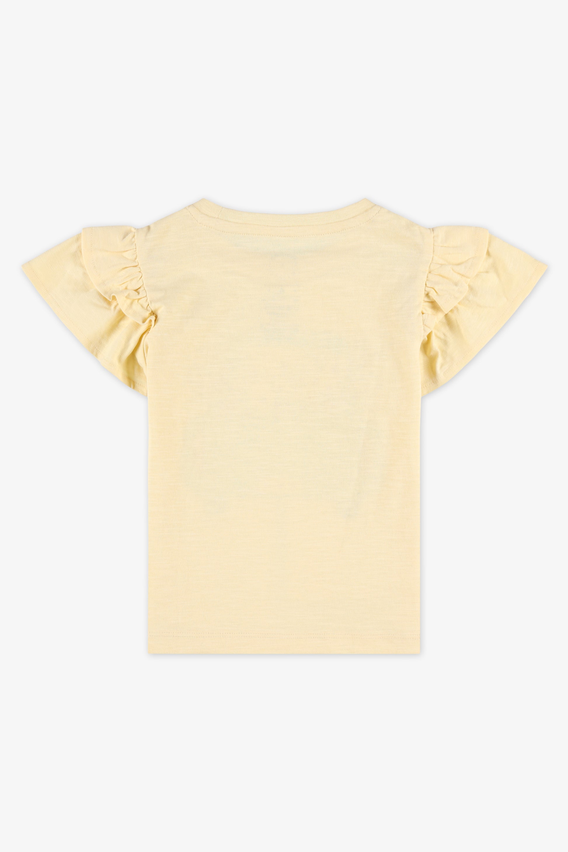 Chandail à manches courtes avec volants - Enfant fille && JAUNE