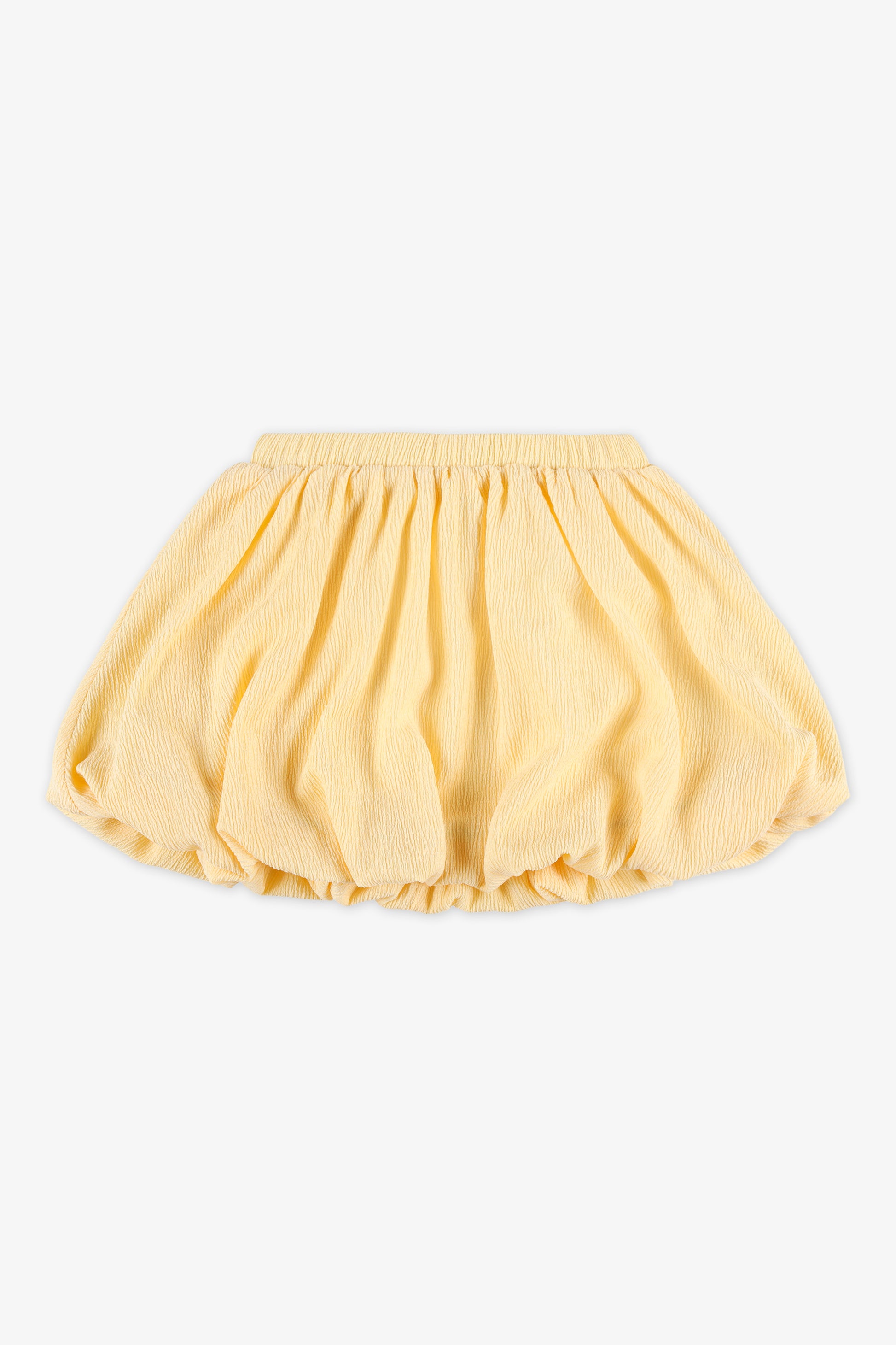 Jupe courte en crinkle - Enfant fille && JAUNE