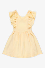 Robe à volants en crinkle - Enfant fille && JAUNE