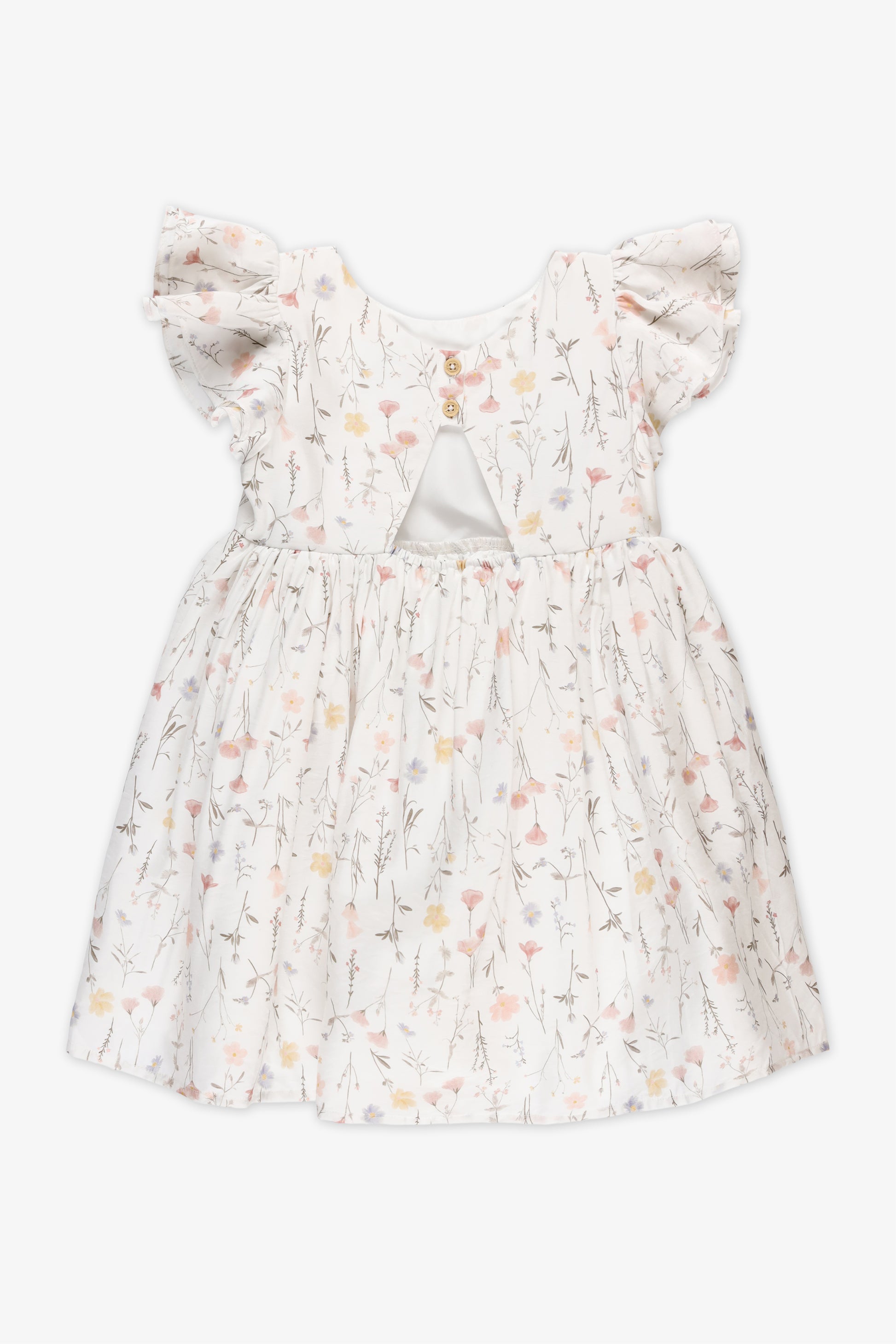 Robe à volants imprimée - Enfant fille && BLANC CASSÉ/MULTI