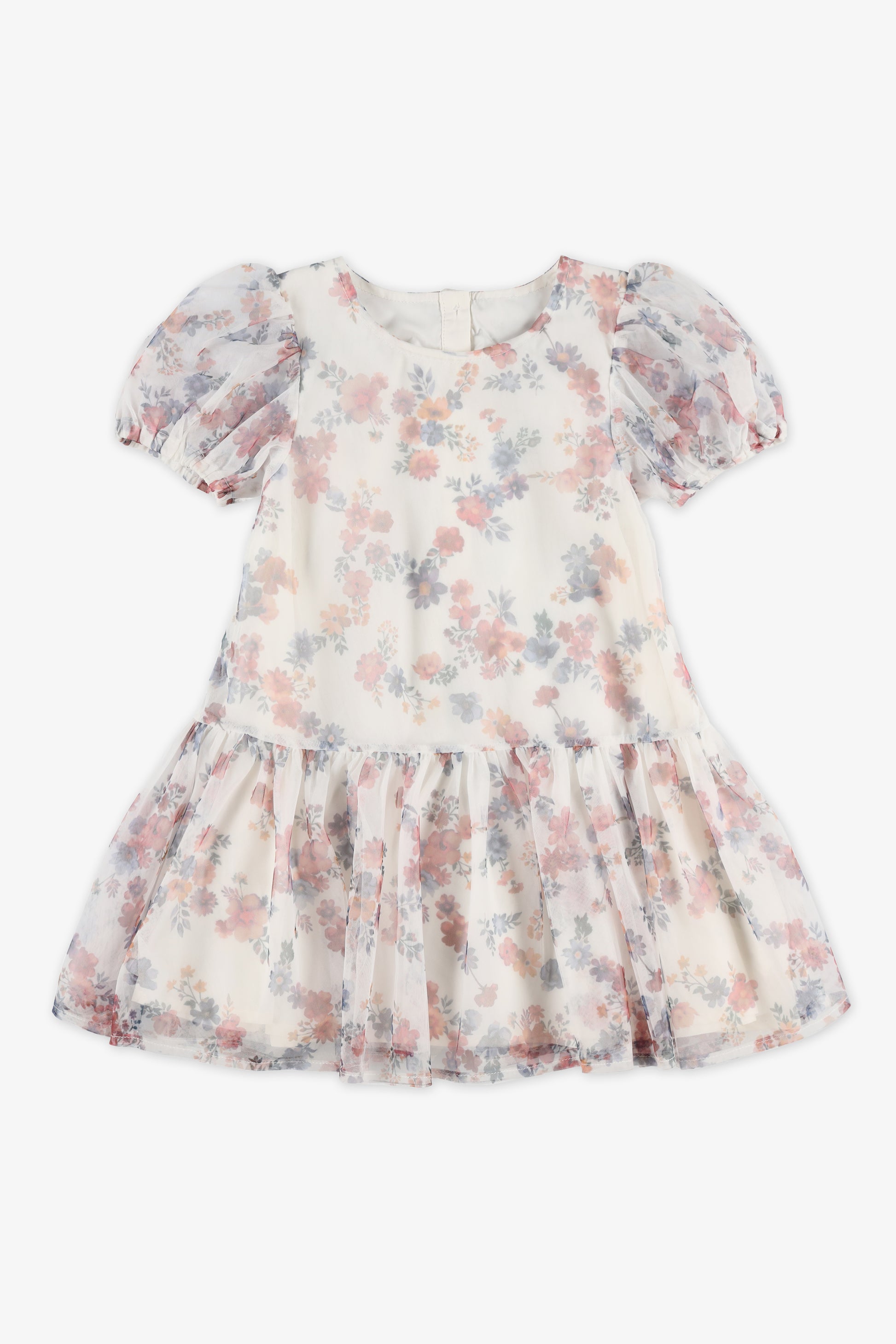 Robe à volants en tulle - Enfant fille && BLANC CASSÉ/MULTI