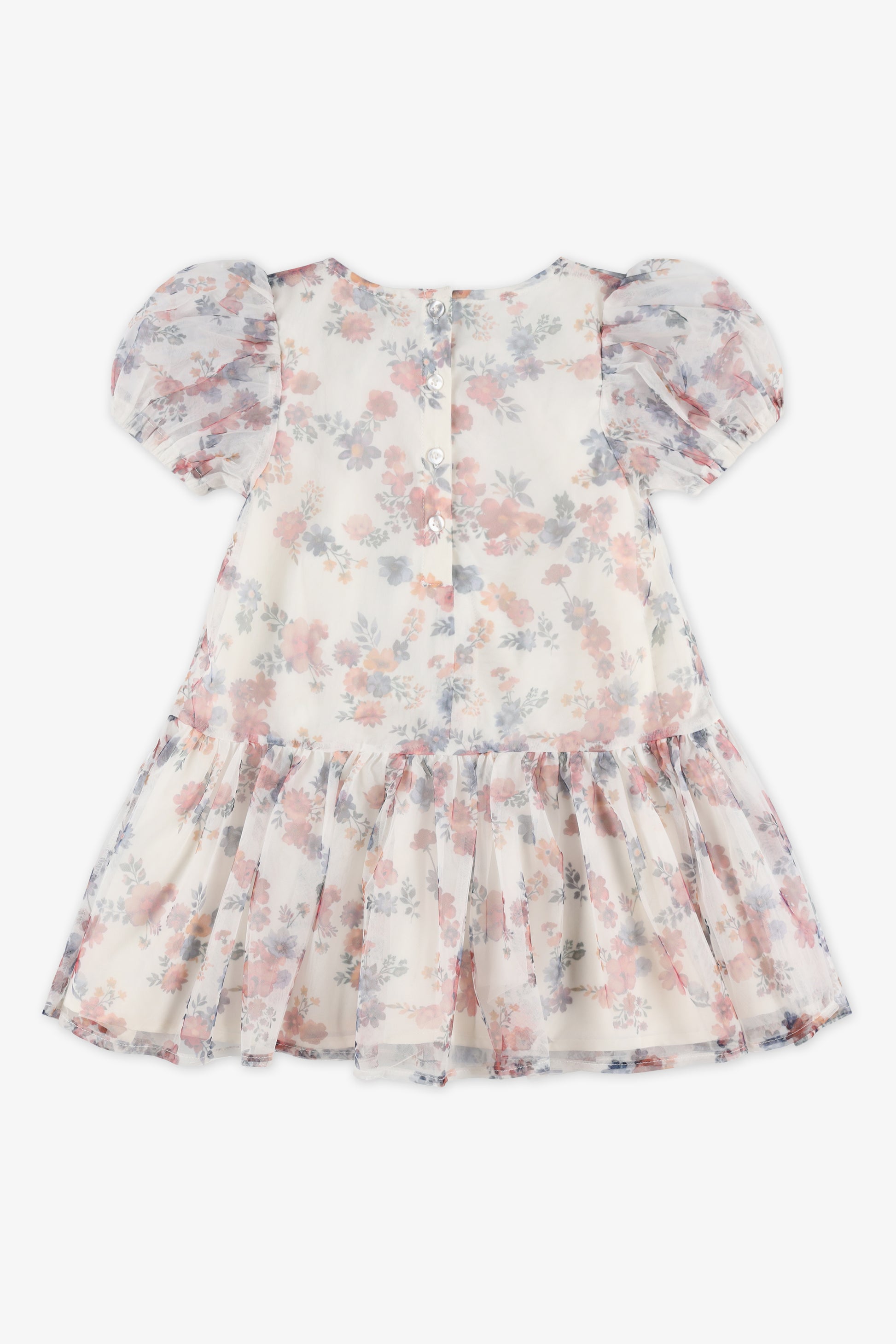 Robe à volants en tulle - Enfant fille && BLANC CASSÉ/MULTI