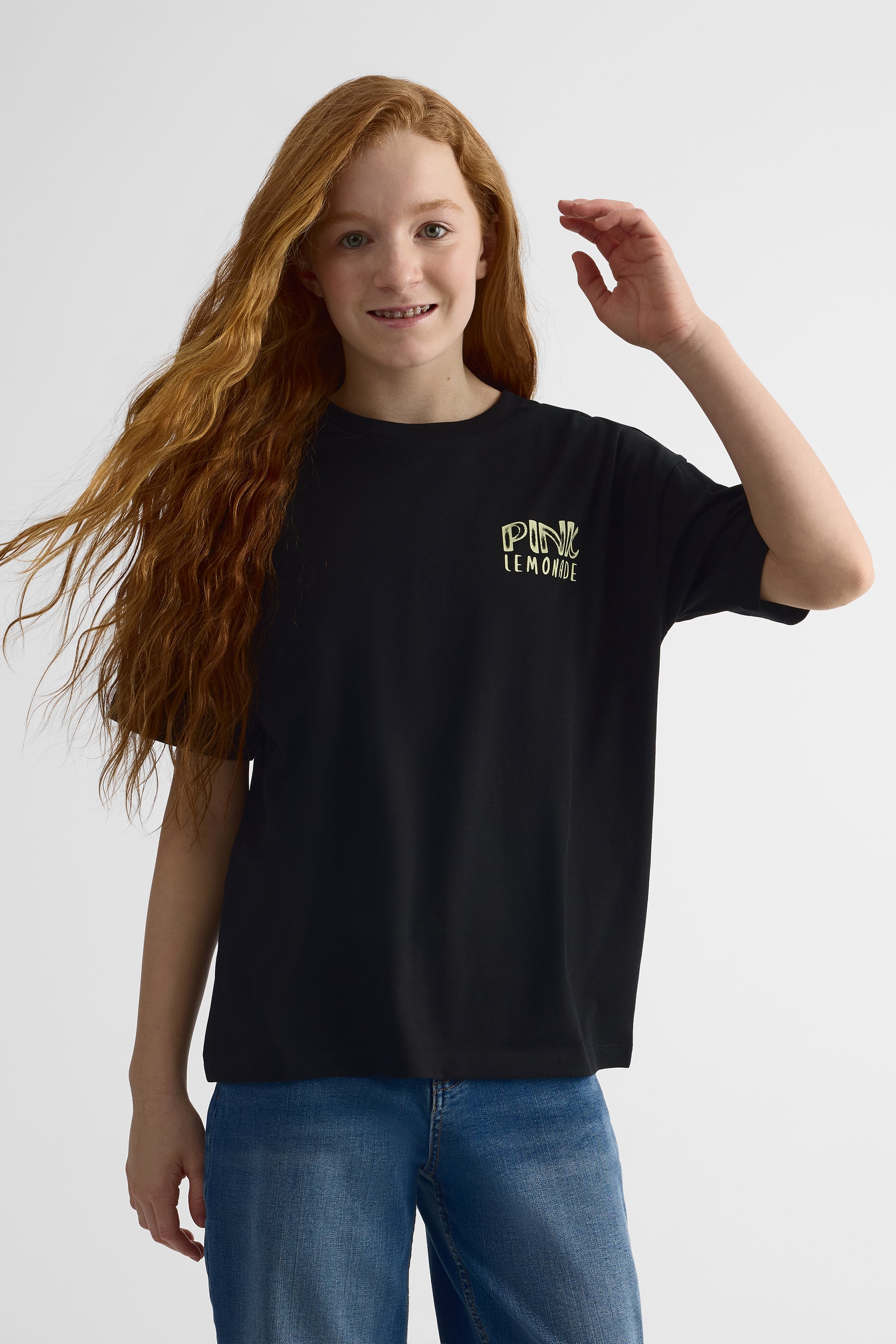 T-shirt graphique 2/25$ - Ado fille && NOIR