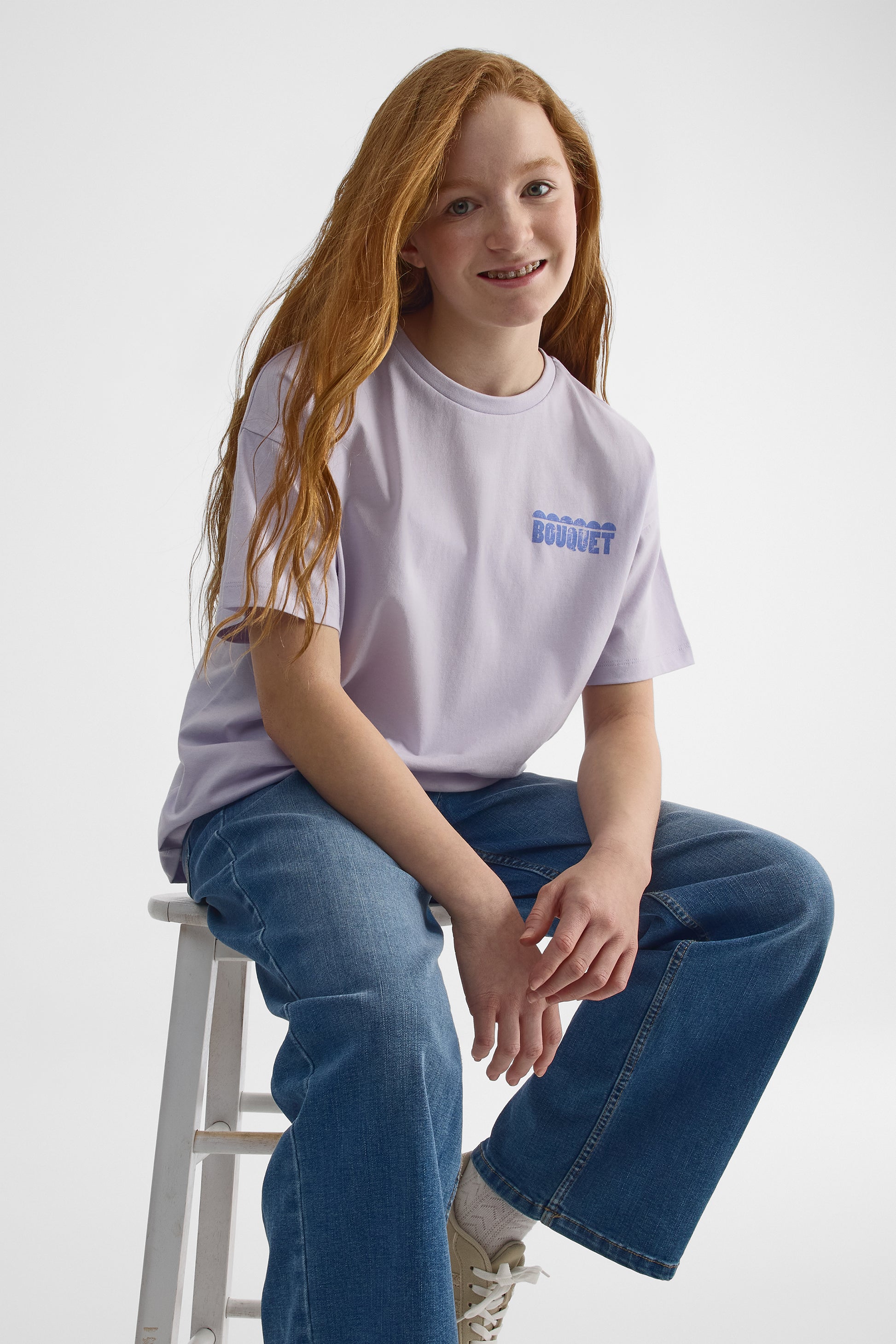 T-shirt graphique 2/25$ - Ado fille && BLEU