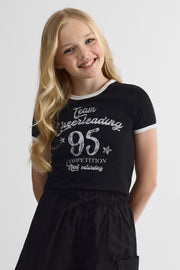 T-shirt graphique 2/25$ - Ado fille && NOIR
