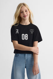 T-shirt graphique 2/25$ - Ado fille && NOIR