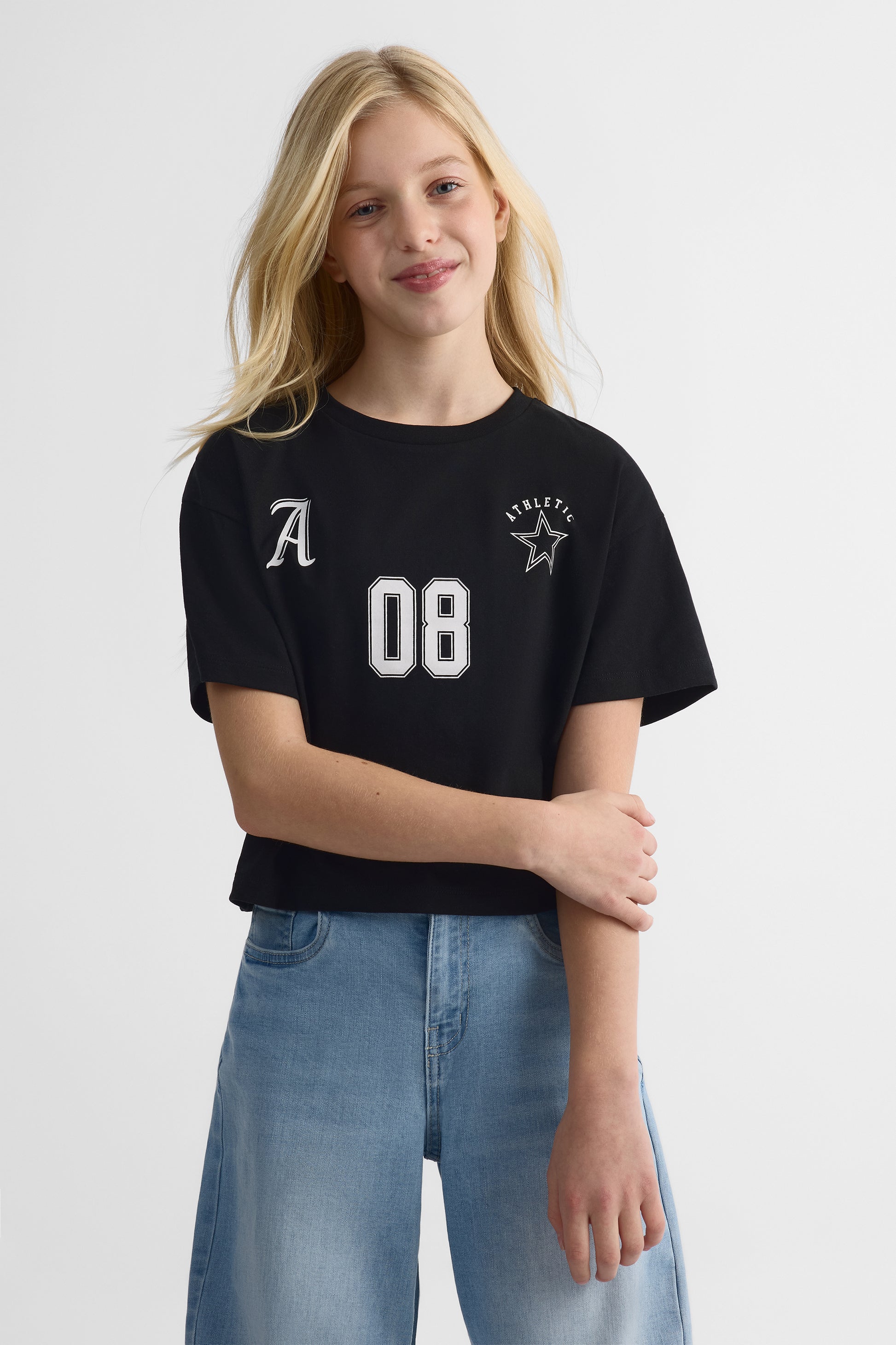 T-shirt graphique 2/25$ - Ado fille && NOIR