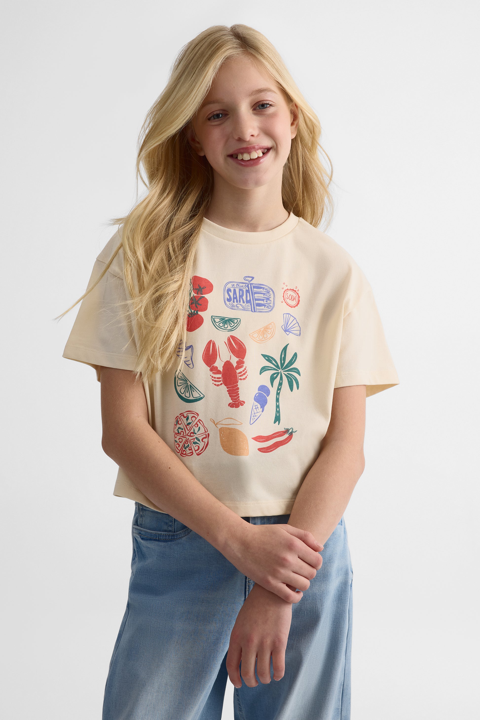 T-shirt graphique 2/25$ - Ado fille && BEIGE