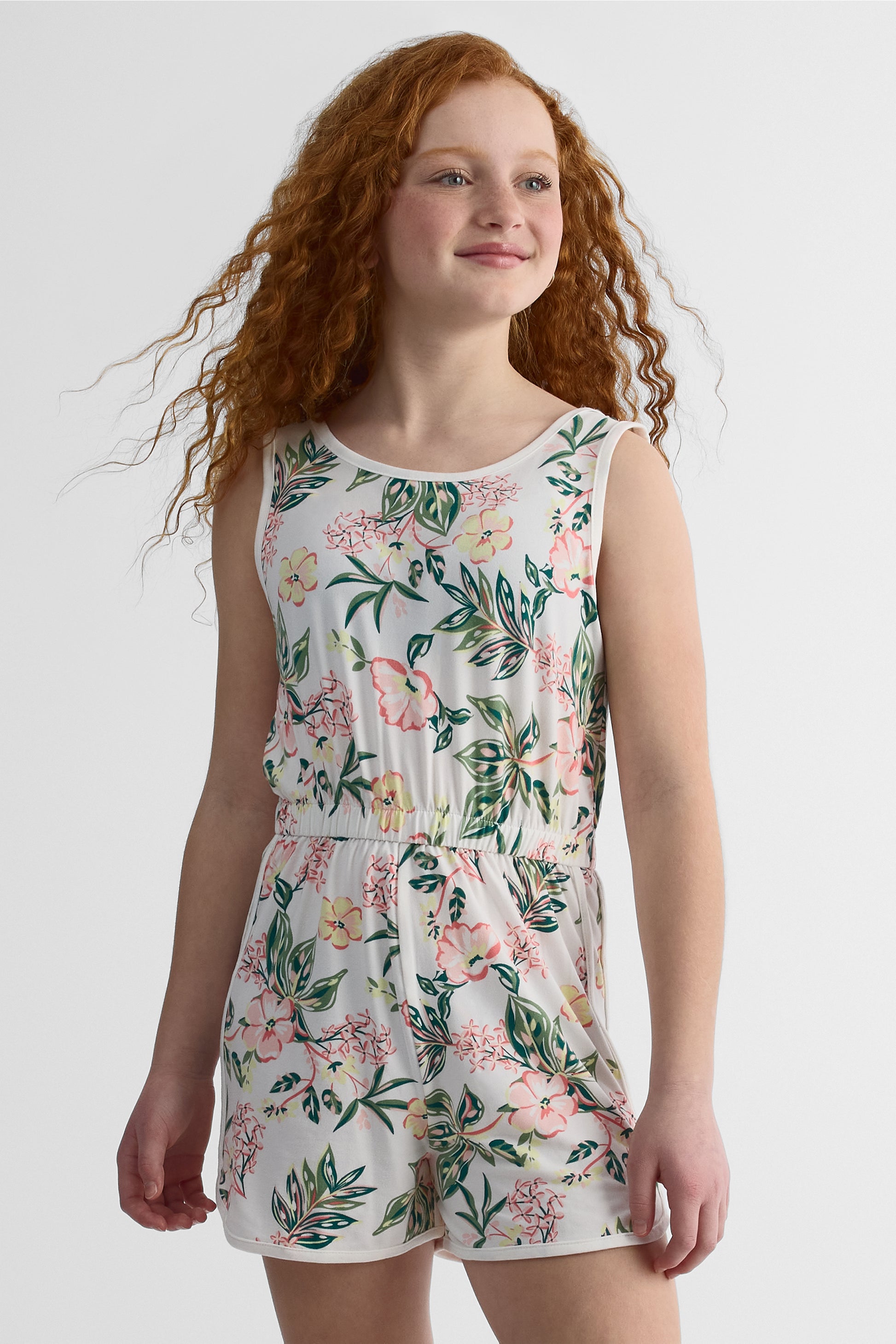 Robe à motifs en stretch - Ado fille && BLANC CASSÉ/MULTI