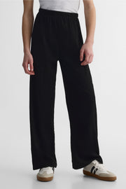 Pantalon élastique à jambes larges - Ado fille && NOIR