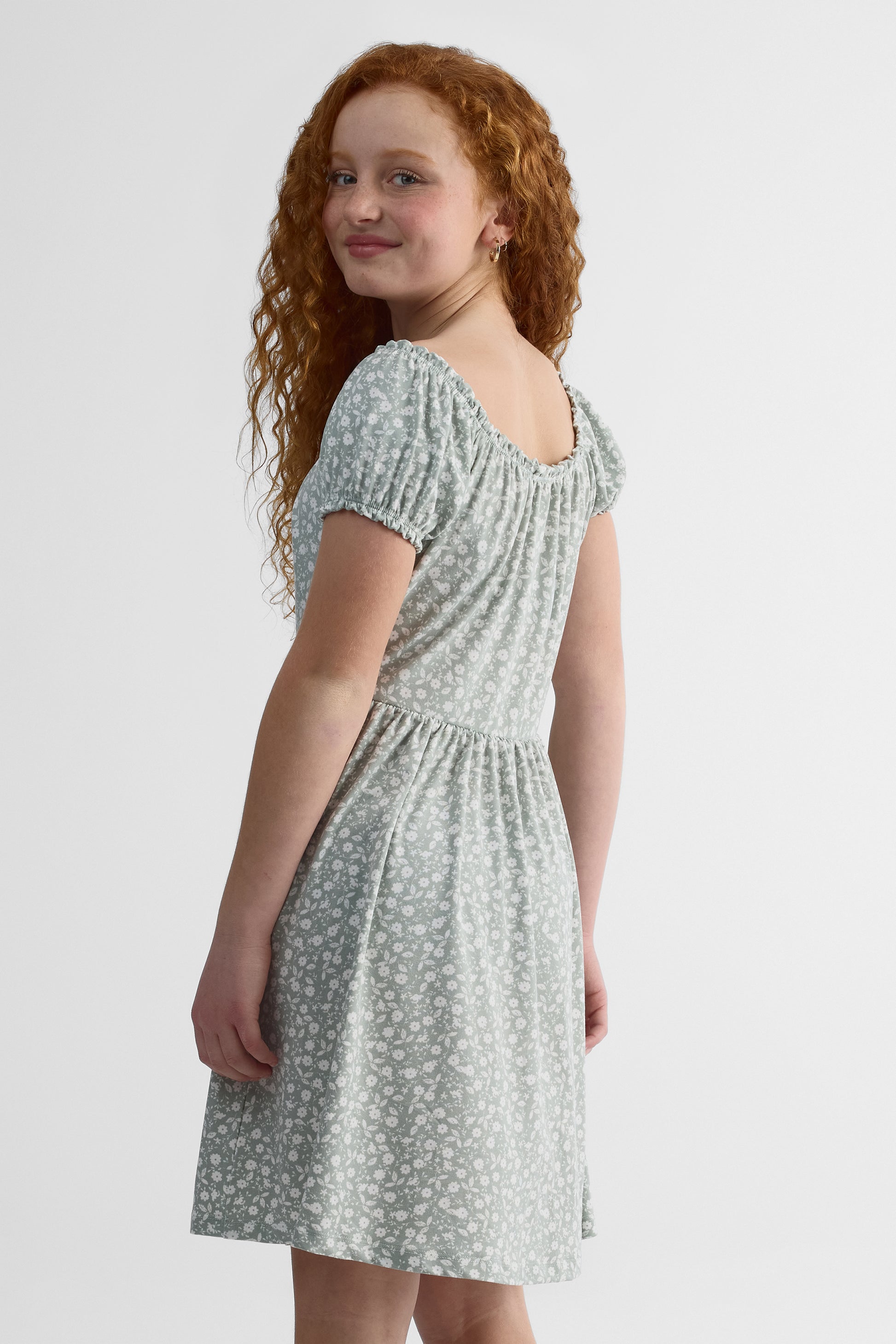 Robe à motifs - Ado fille && VERT DE GRIS