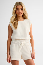 Chandail en terry à capuchon - Ado fille && BEIGE
