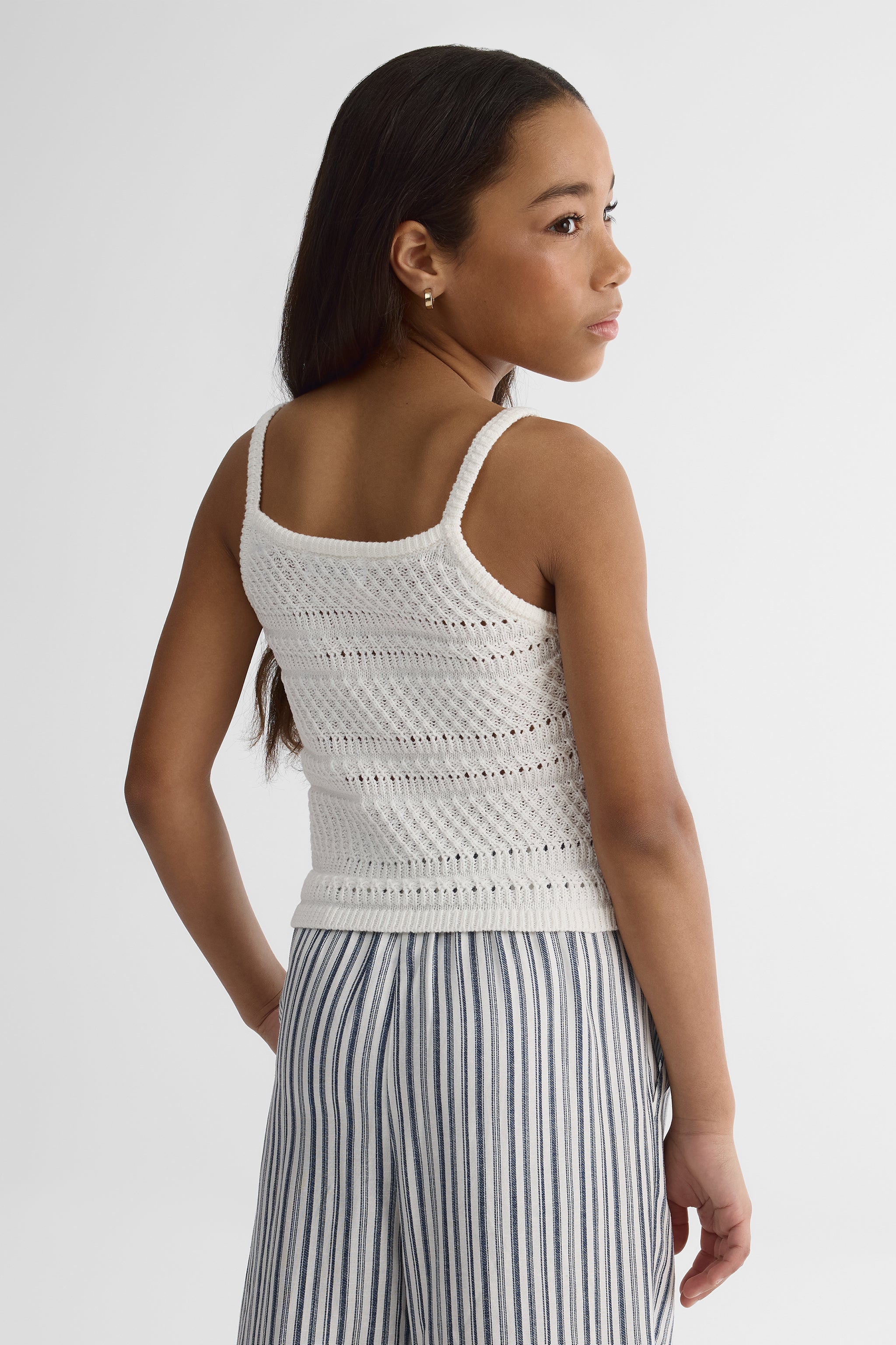 Camisole en tricot à fines bretelles - Ado fille && BLANC CASSÉ