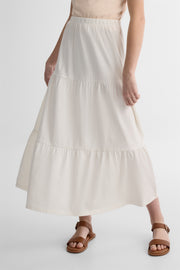 Jupe longue unie - Ado fille && BLANC CASSÉ