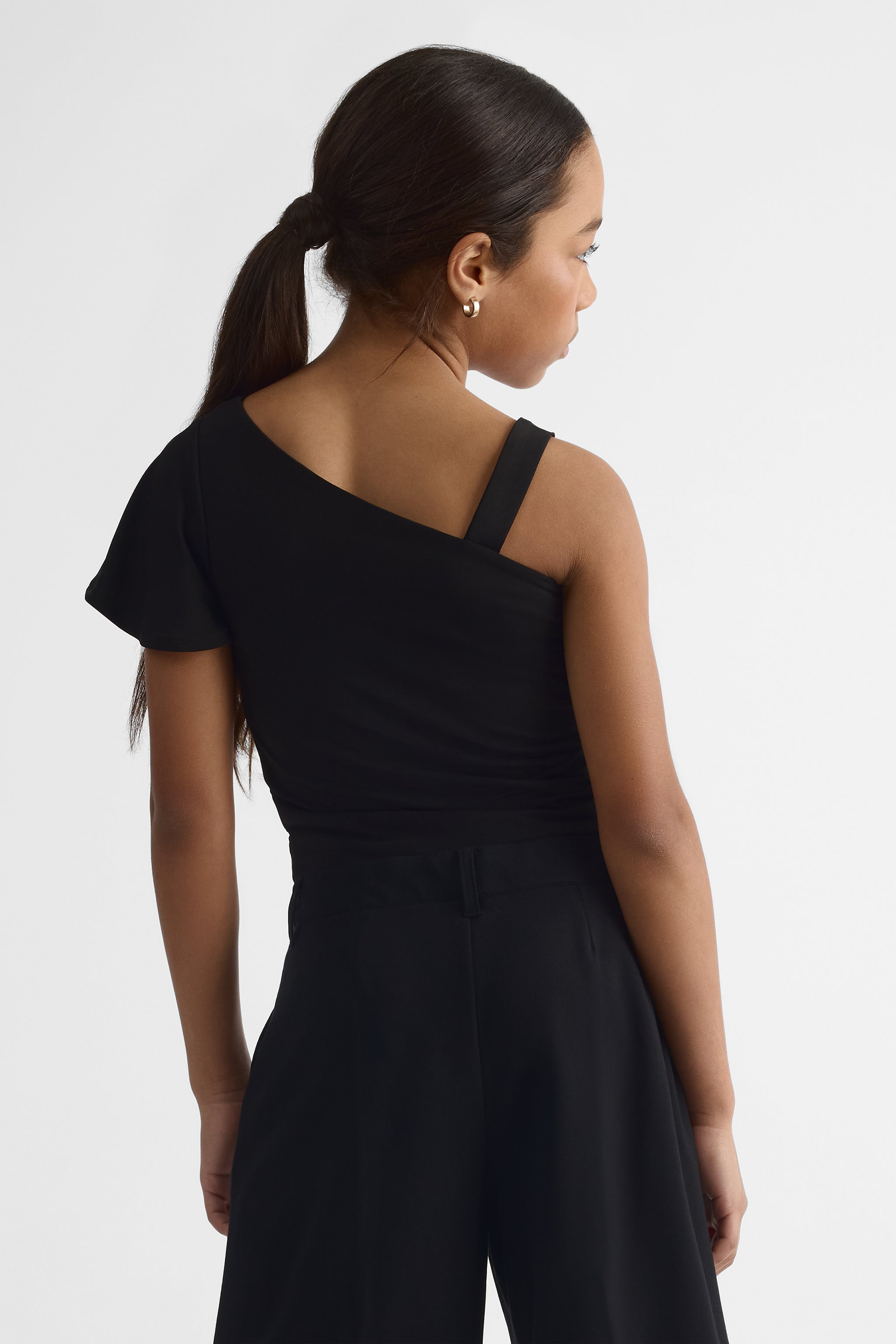 Haut uni à manches et bretelles - Ado fille && NOIR