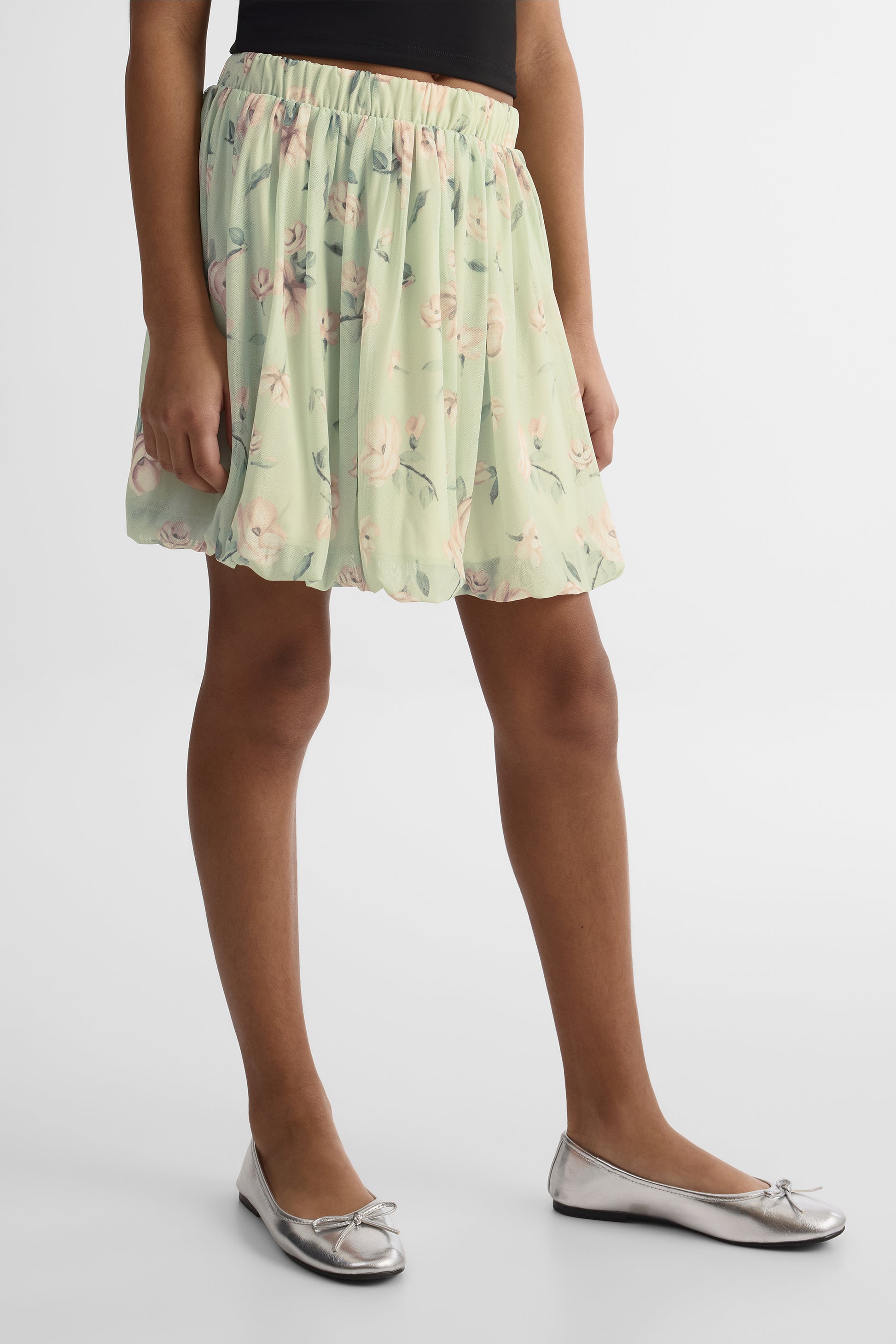 Jupe courte ballon unie - Ado fille && VERT PALE