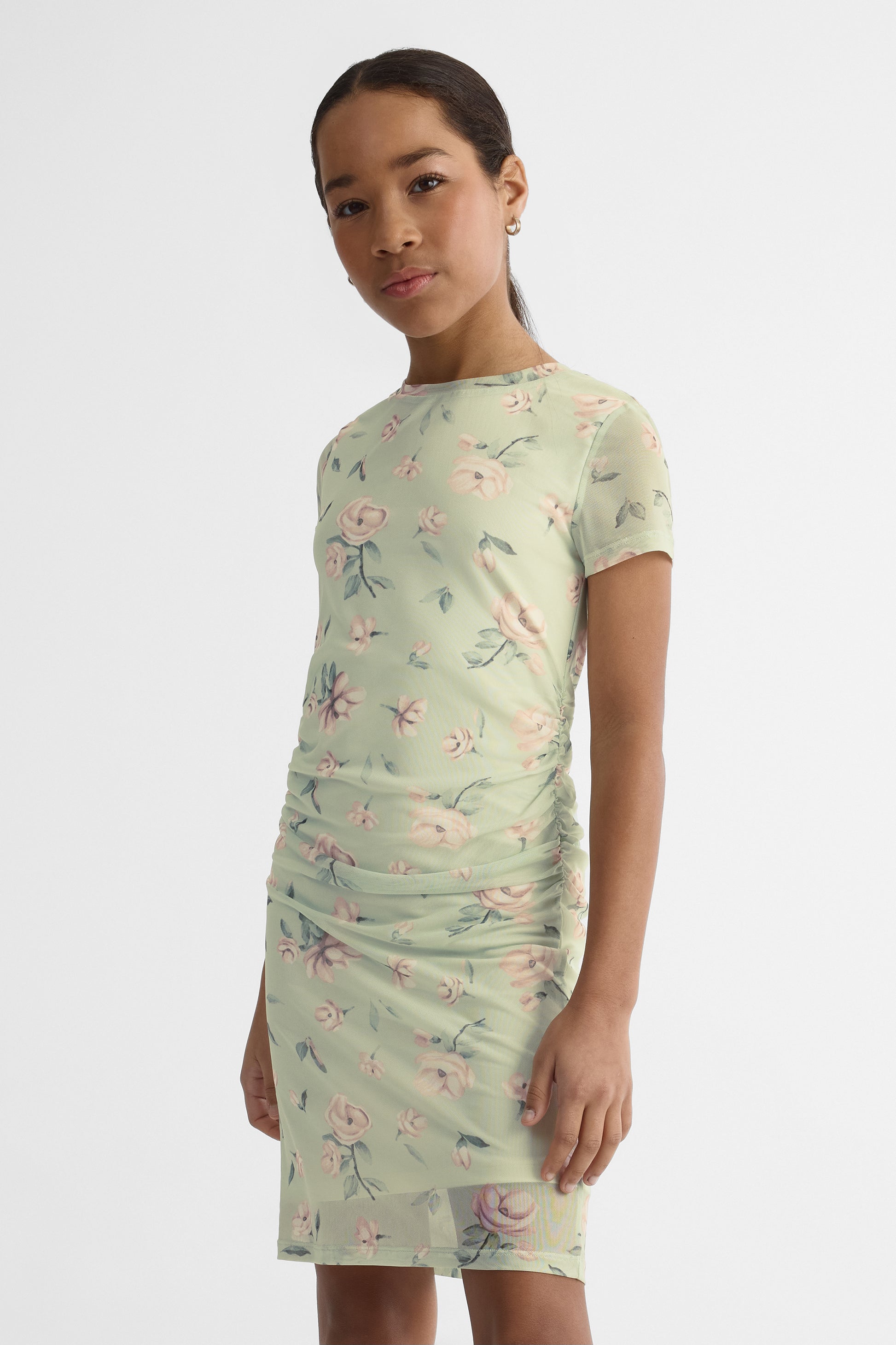 Robe ajustée en tulle - Ado fille && VERT PALE