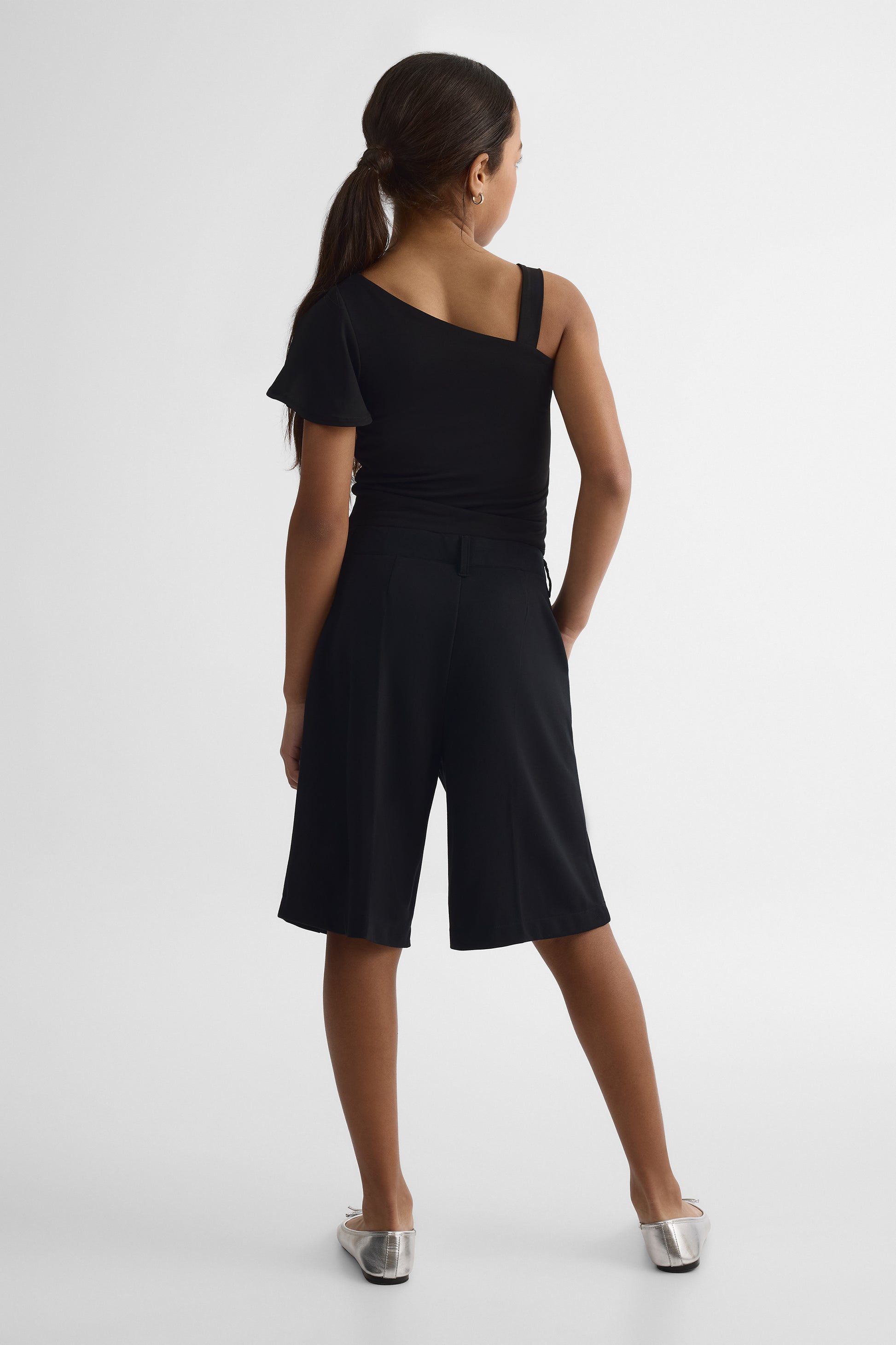 Bermudas unies en stretch - Ado fille && NOIR