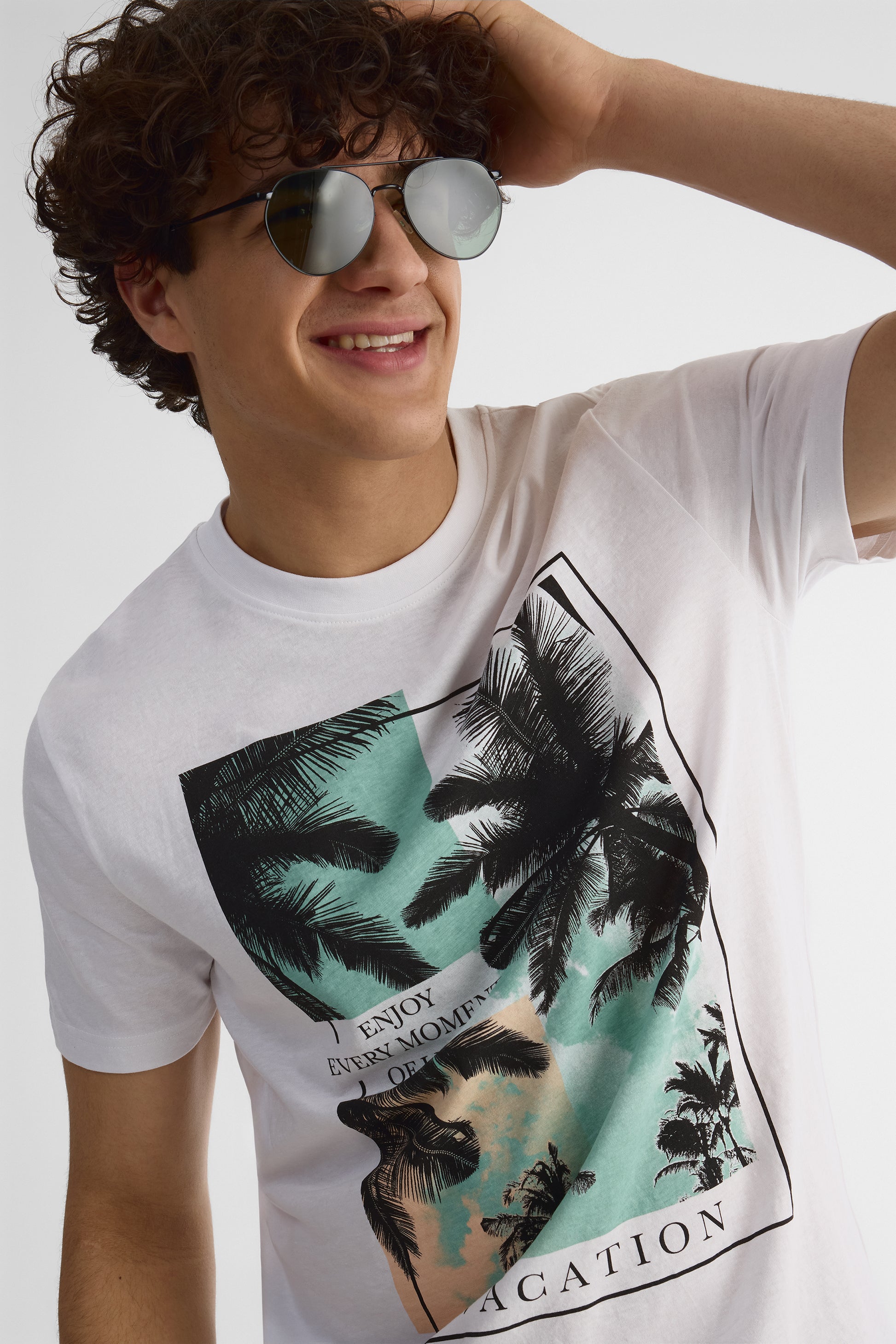 T-shirt à manches courtes - Homme && BLANC