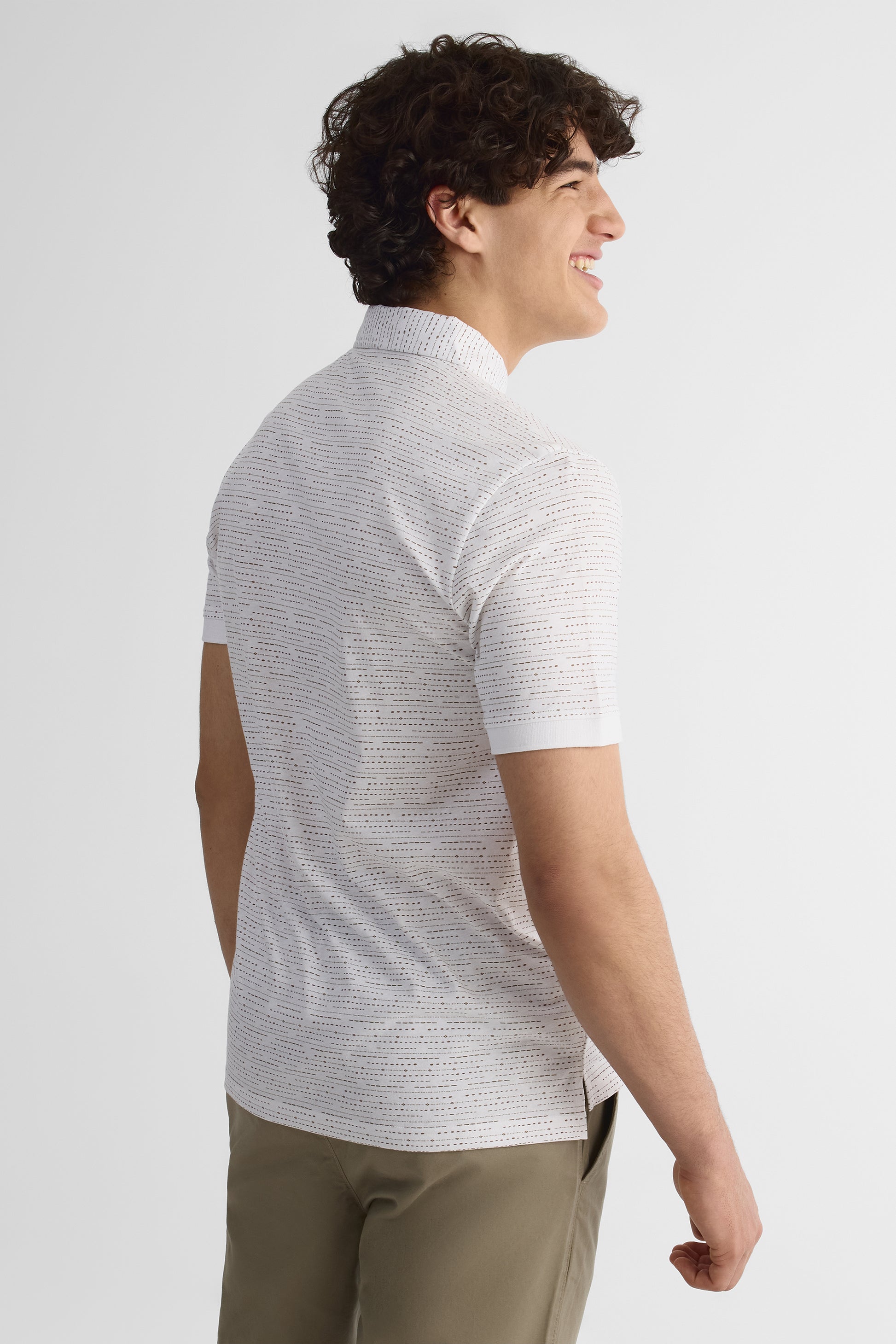 Chandail polo à manches courtes - Homme && BLANC MULTI