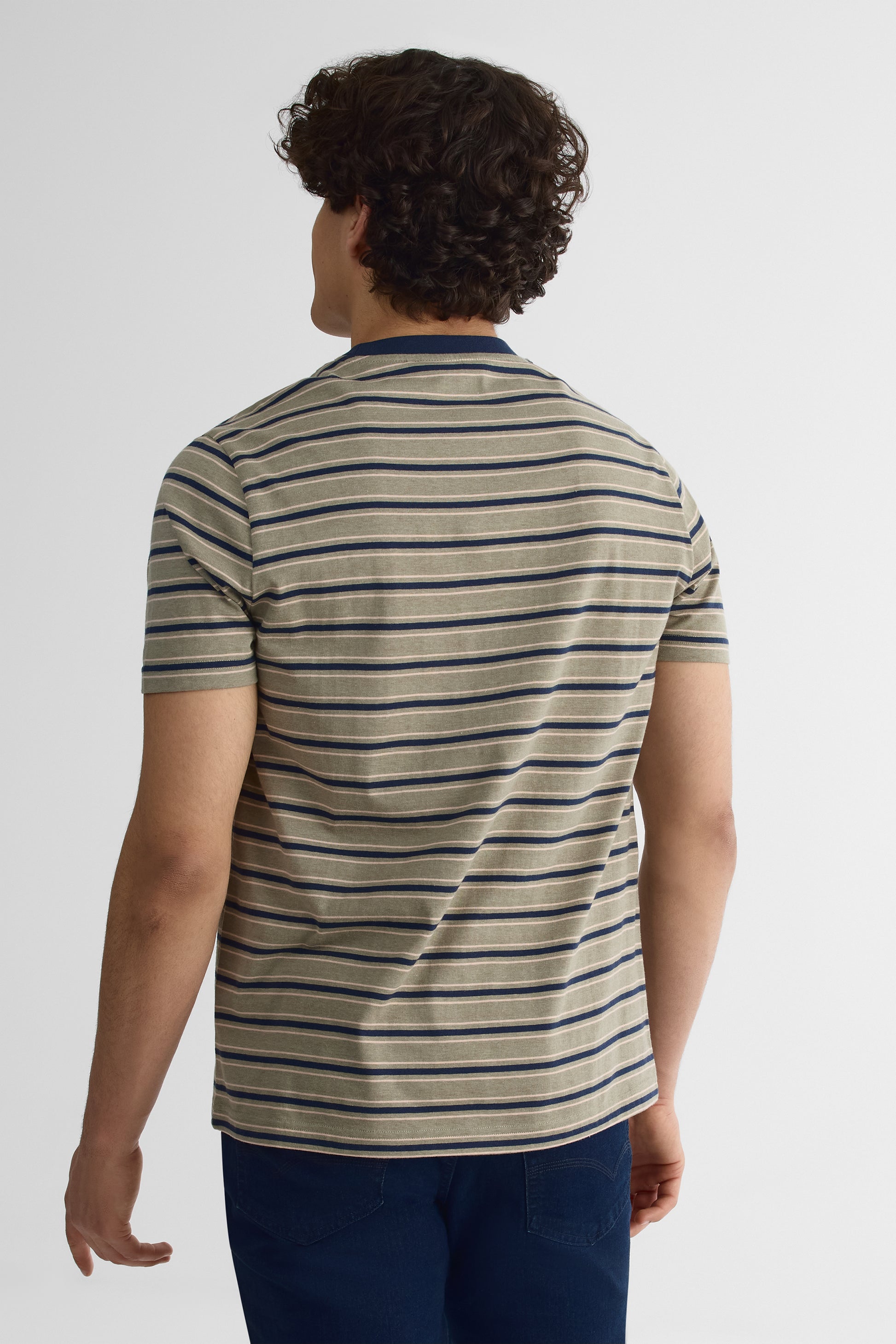 T-shirt à rayures - Homme && GRIS MULTI