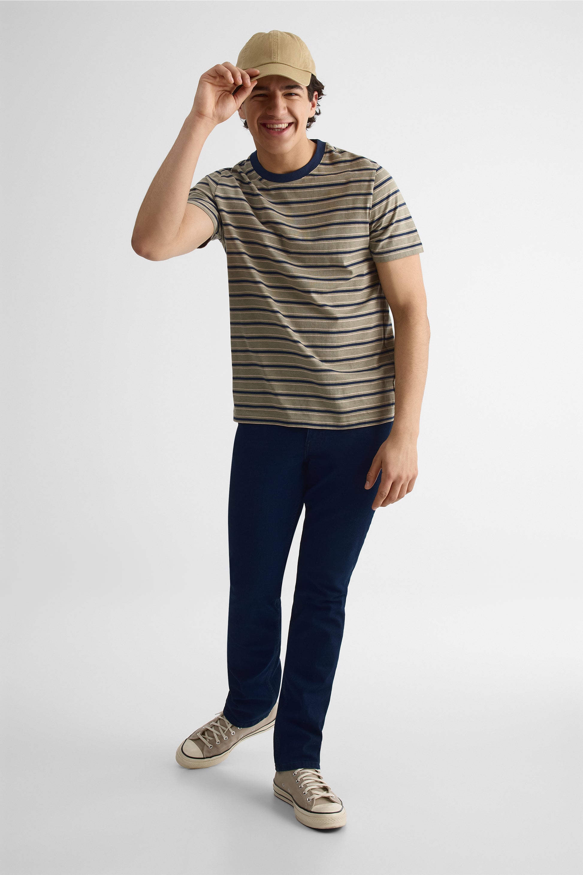 T-shirt à rayures - Homme && GRIS MULTI