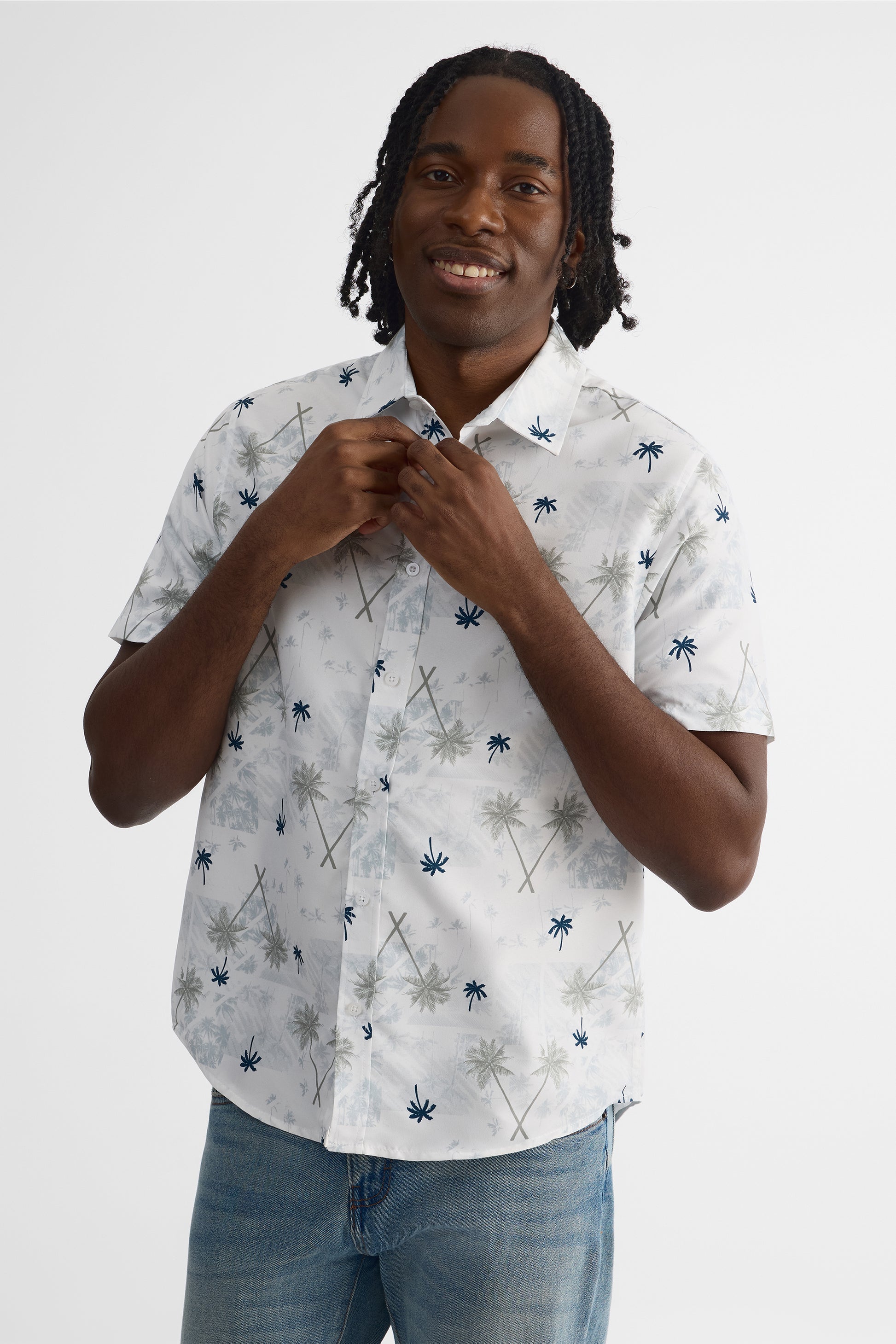 Chemise à manches courtes - Homme && BLANC MULTI