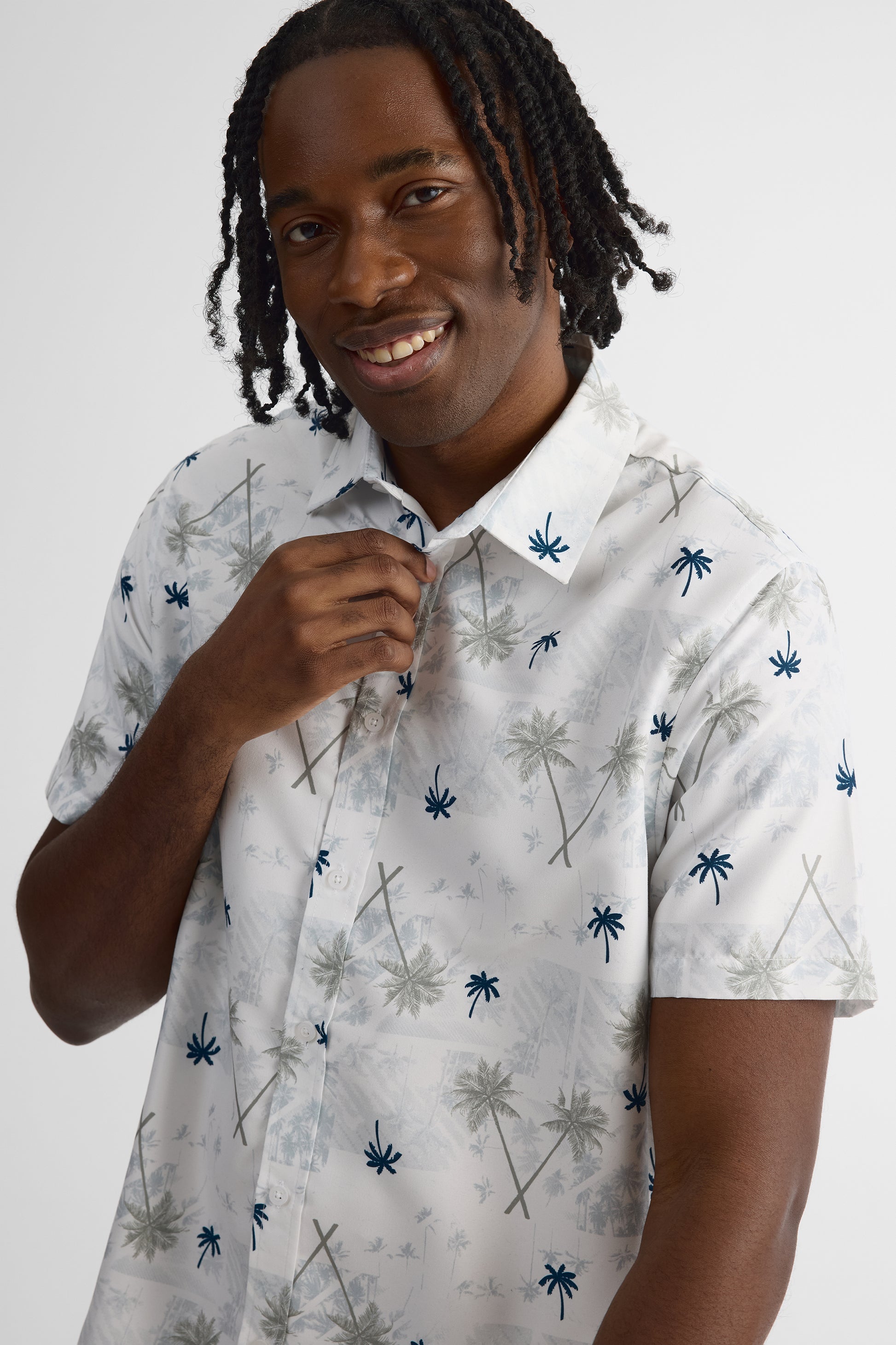 Chemise à manches courtes - Homme && BLANC MULTI