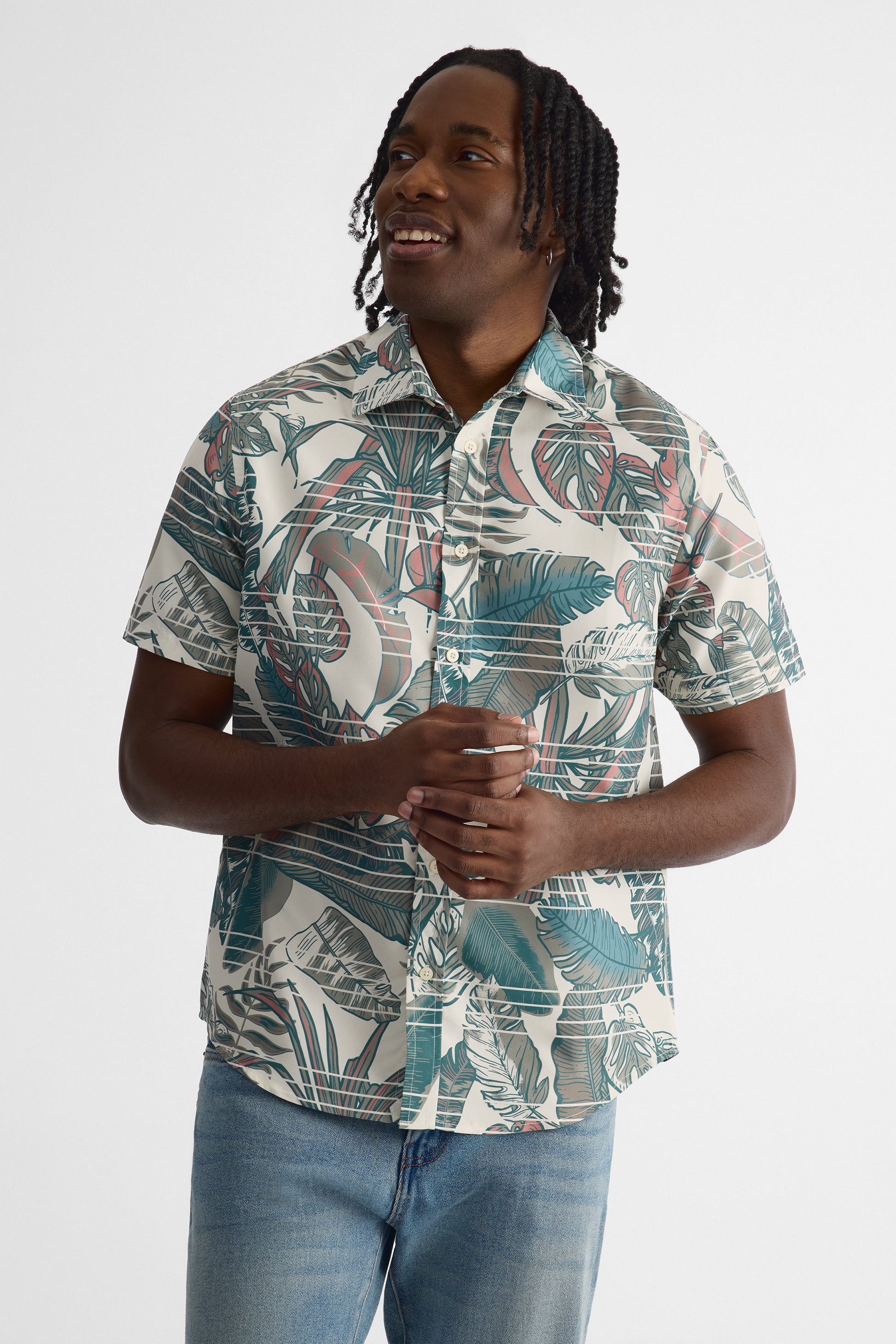 Chemise à manches courtes - Homme && GRIS MULTI