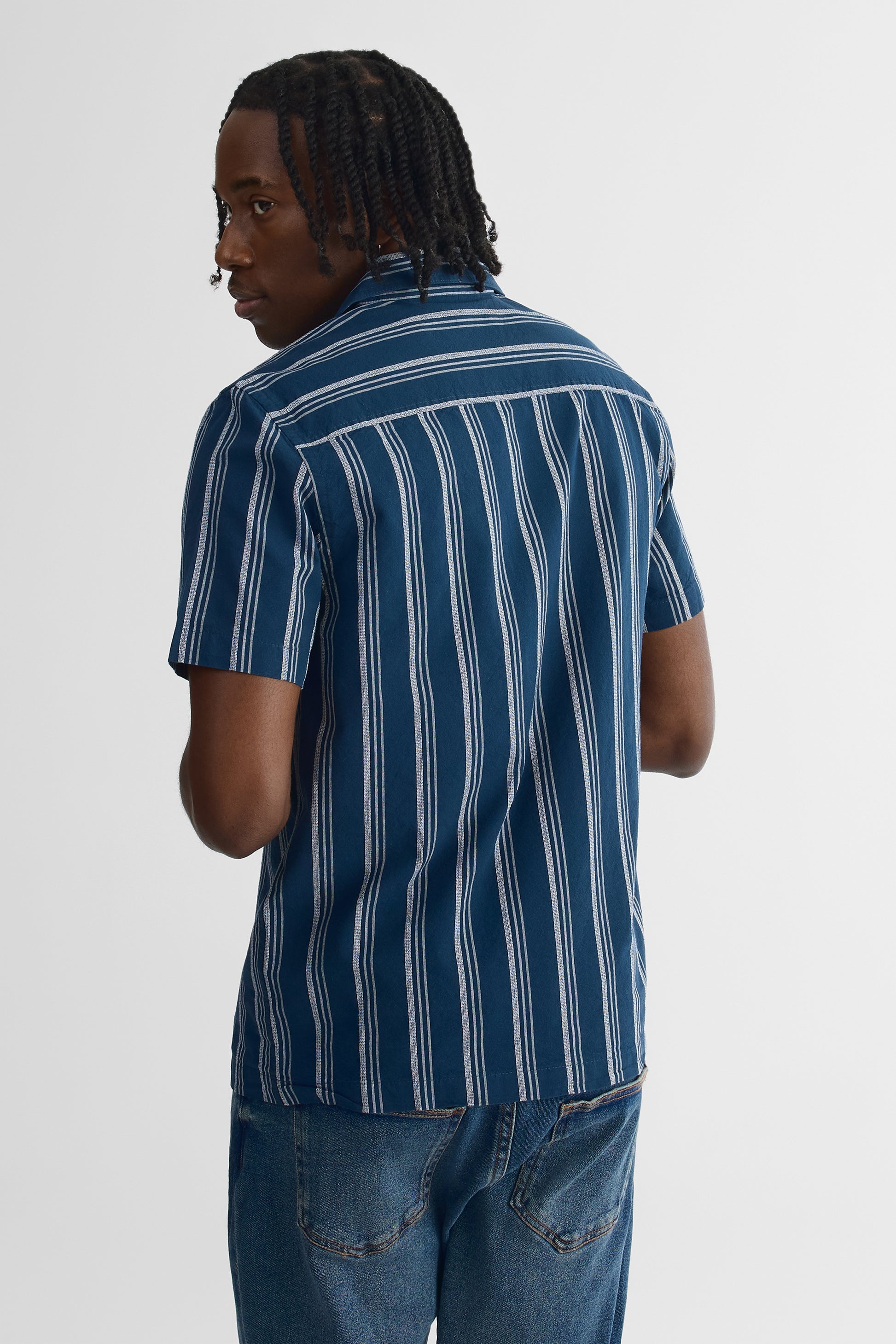 Chemise à manches courtes en jacquard - Homme && MARIN/MULTI