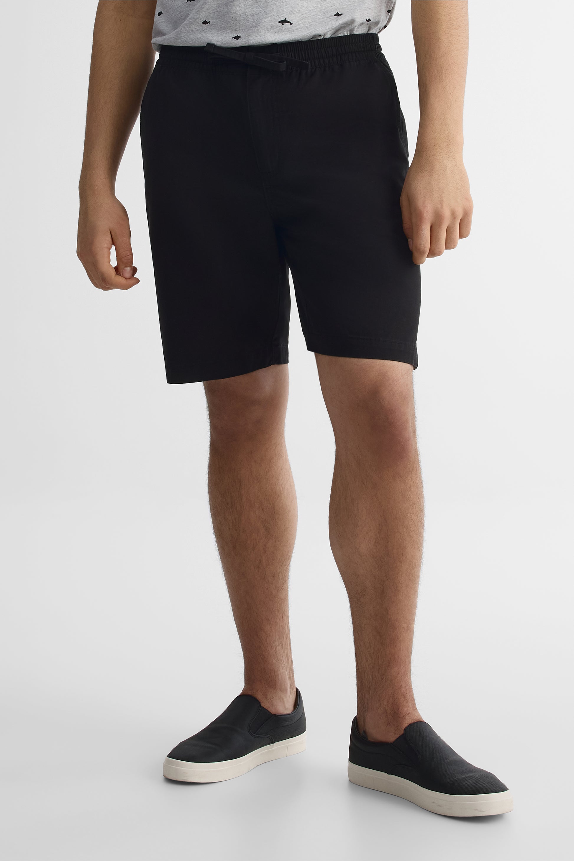 Short élastique à cordon - Homme && NOIR
